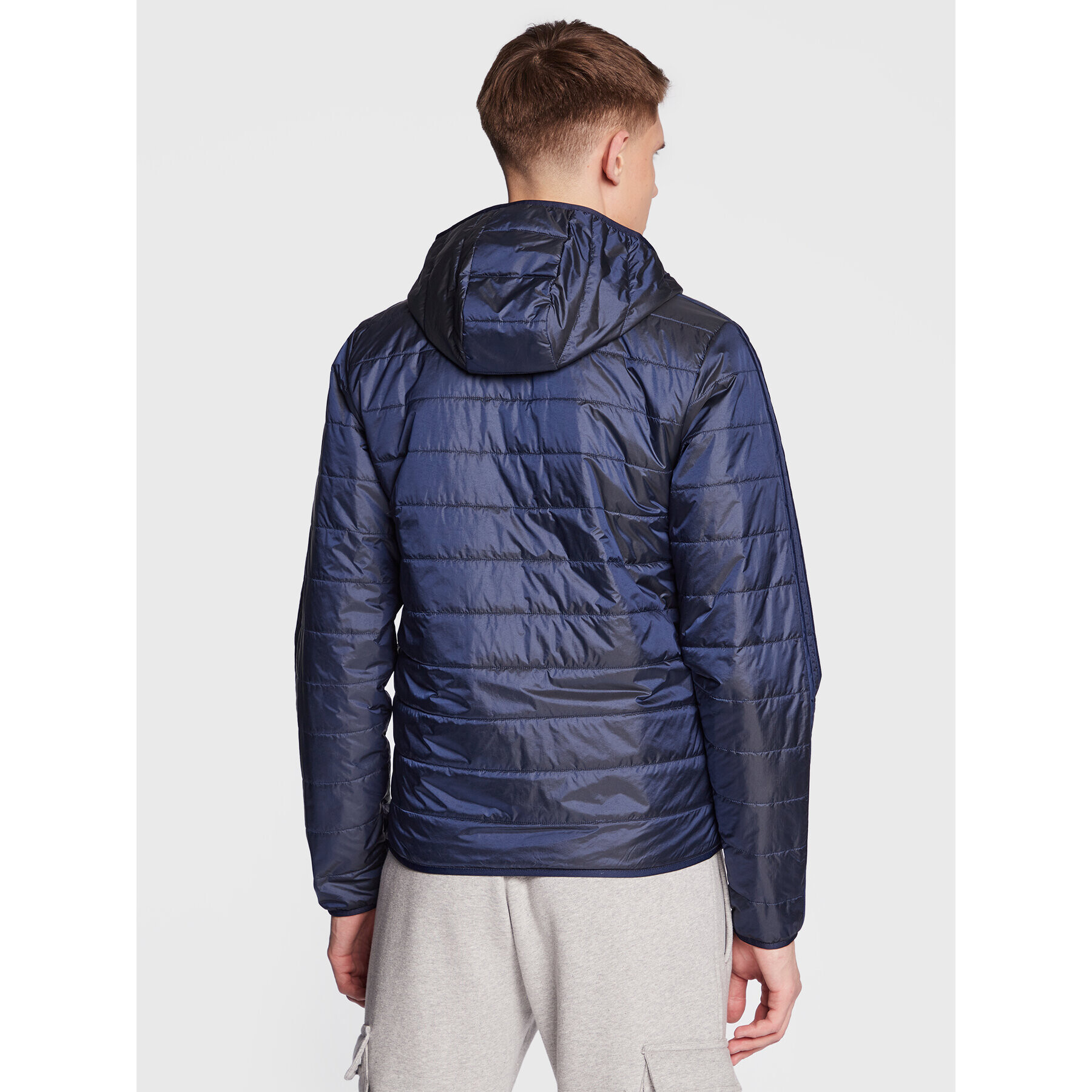 adidas Bunda pro přechodné období Padded Hooded Puffer Jacket HL9210 Modrá Regular Fit - Pepit.cz