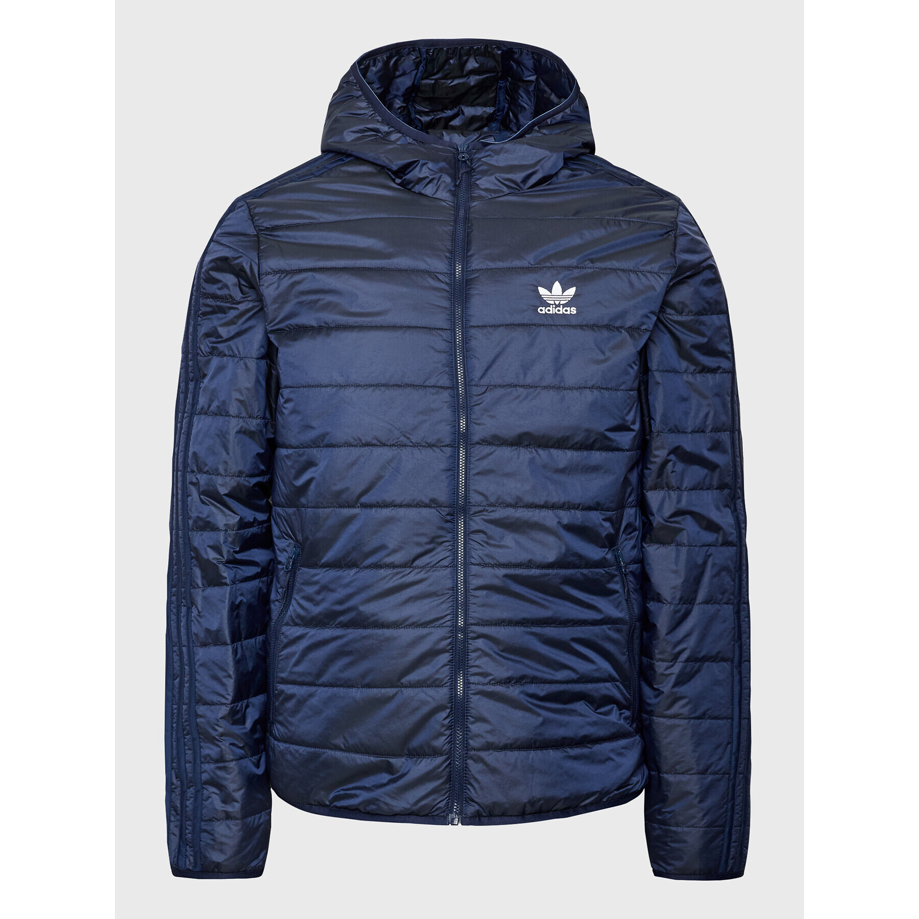 adidas Bunda pro přechodné období Padded Hooded Puffer Jacket HL9210 Modrá Regular Fit - Pepit.cz