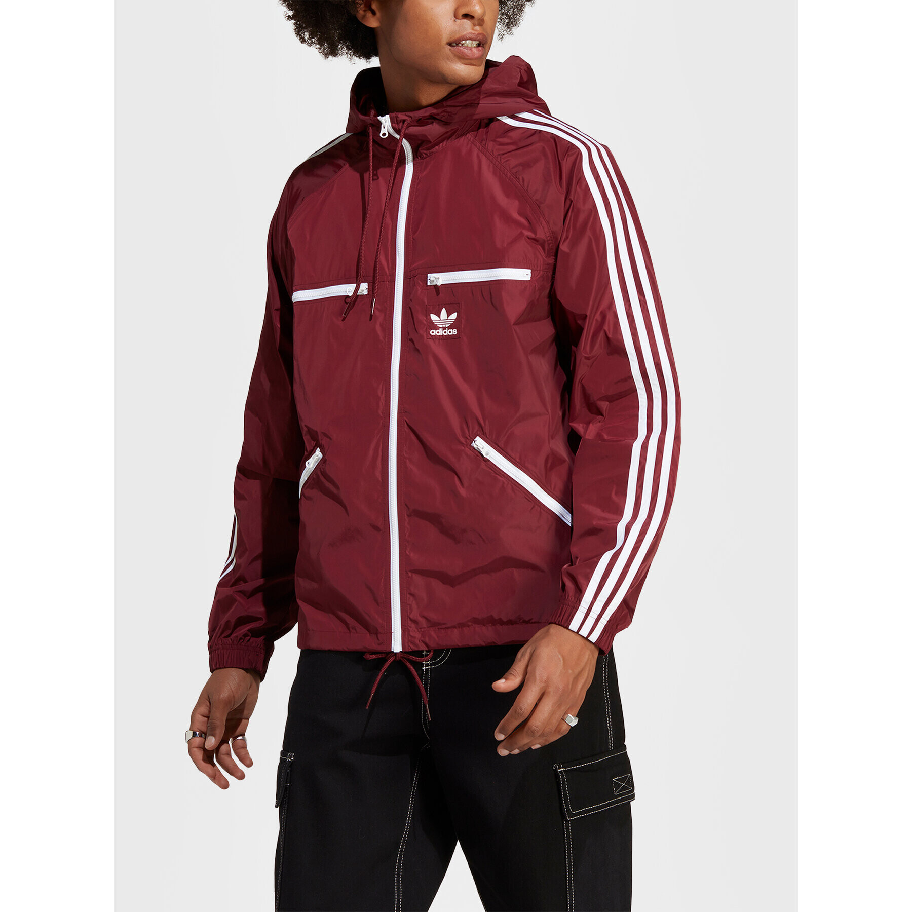 adidas Větrovka Adicolor Classics Windbreaker IB9960 Červená Loose Fit - Pepit.cz