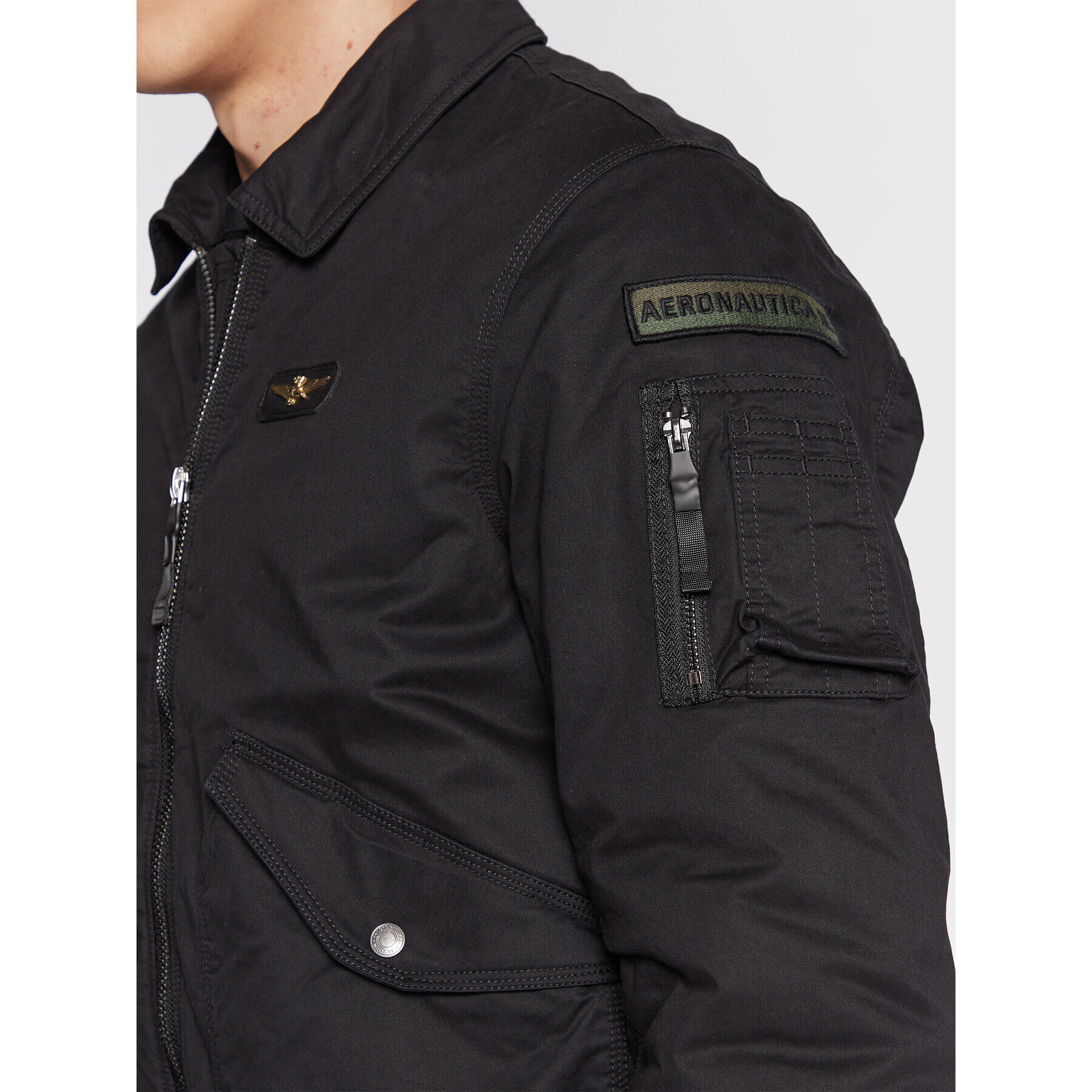 Aeronautica Militare Bunda bomber 222AB2036CT3013 Černá Regular Fit - Pepit.cz