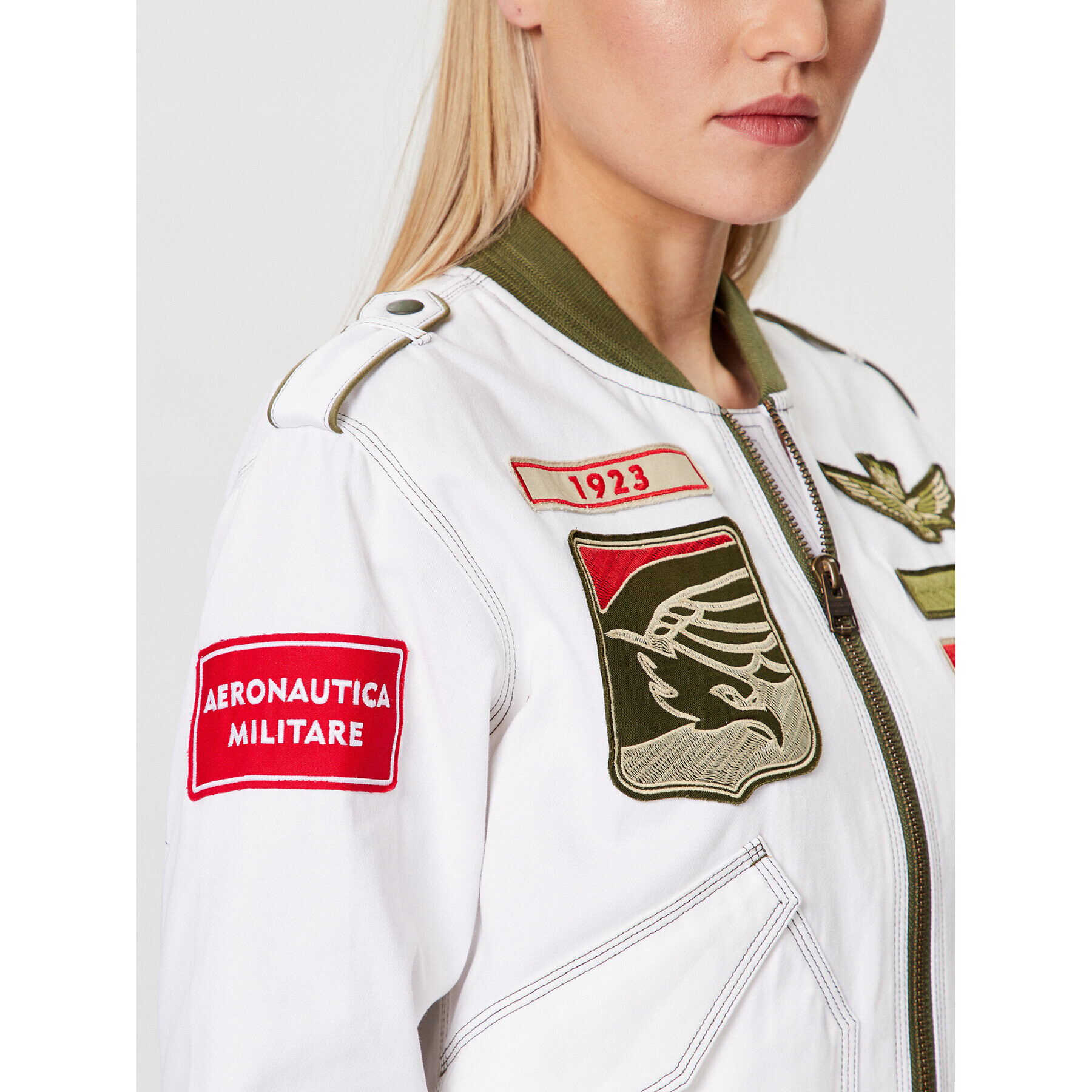 Aeronautica Militare Bunda bomber 231AB2059DCT3084 Bílá Regular Fit - Pepit.cz