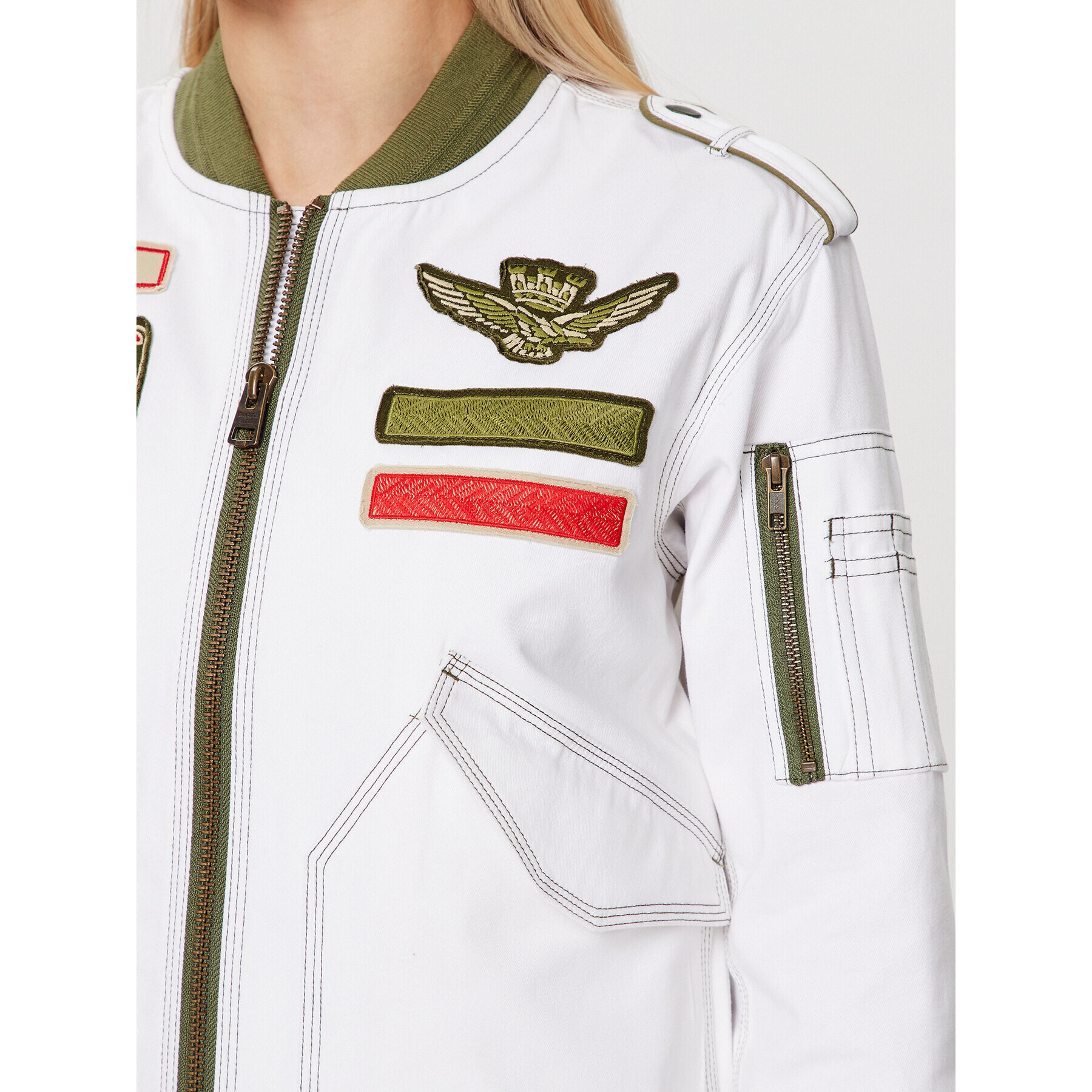 Aeronautica Militare Bunda bomber 231AB2059DCT3084 Bílá Regular Fit - Pepit.cz