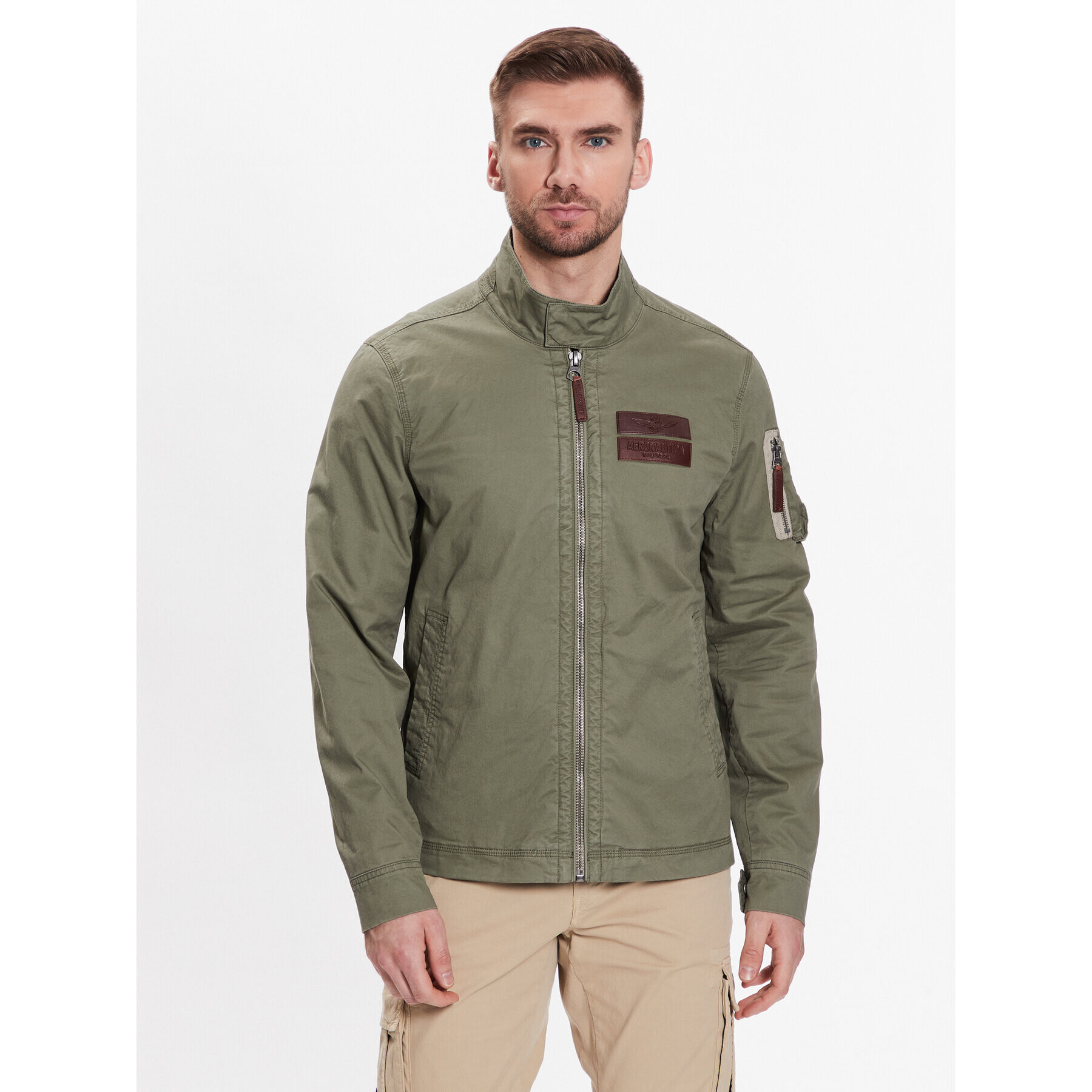 Aeronautica Militare Bunda pro přechodné období 231AB2068CT3013 Zelená Regular Fit - Pepit.cz