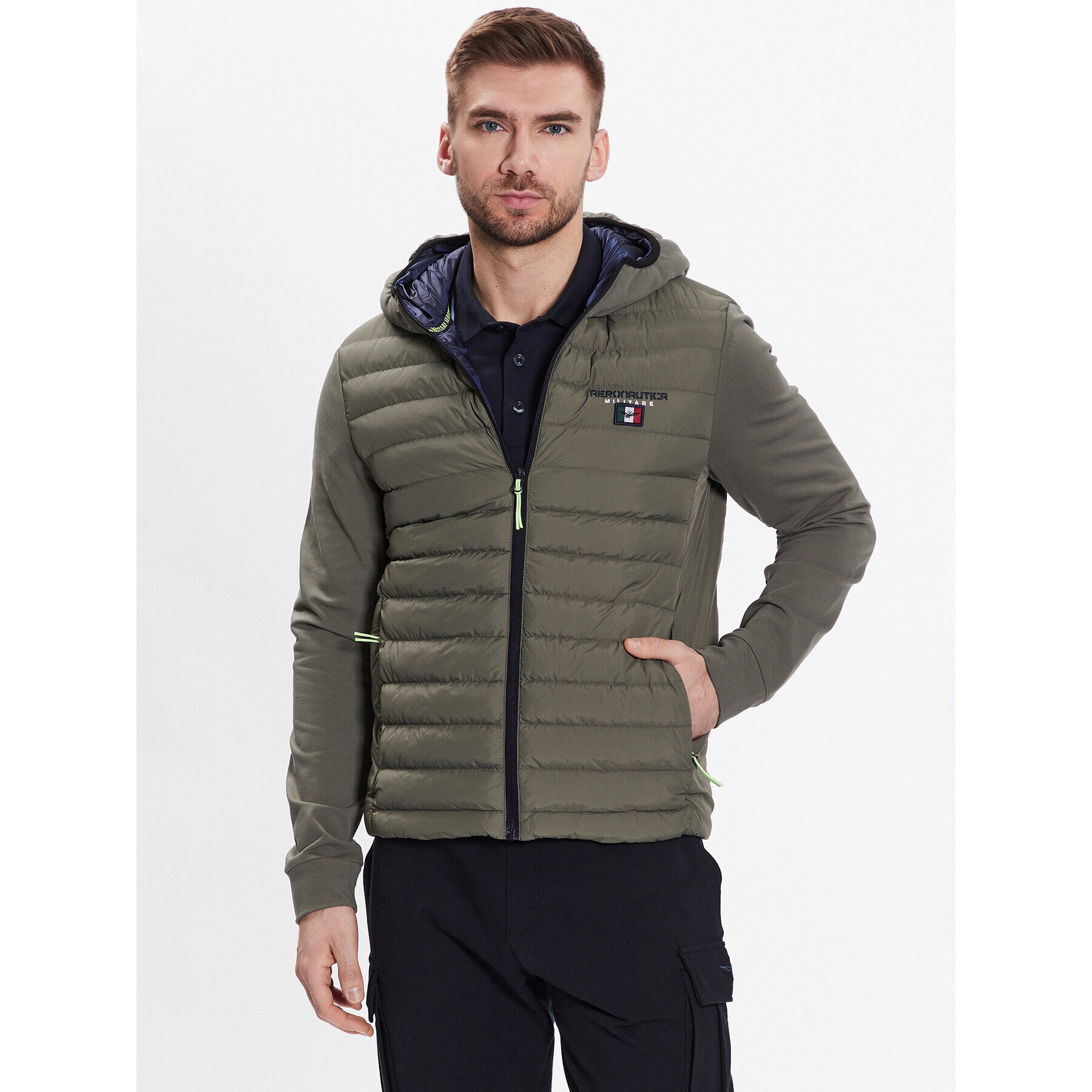 Aeronautica Militare Bunda pro přechodné období 231AF453CT3078 Khaki Regular Fit - Pepit.cz