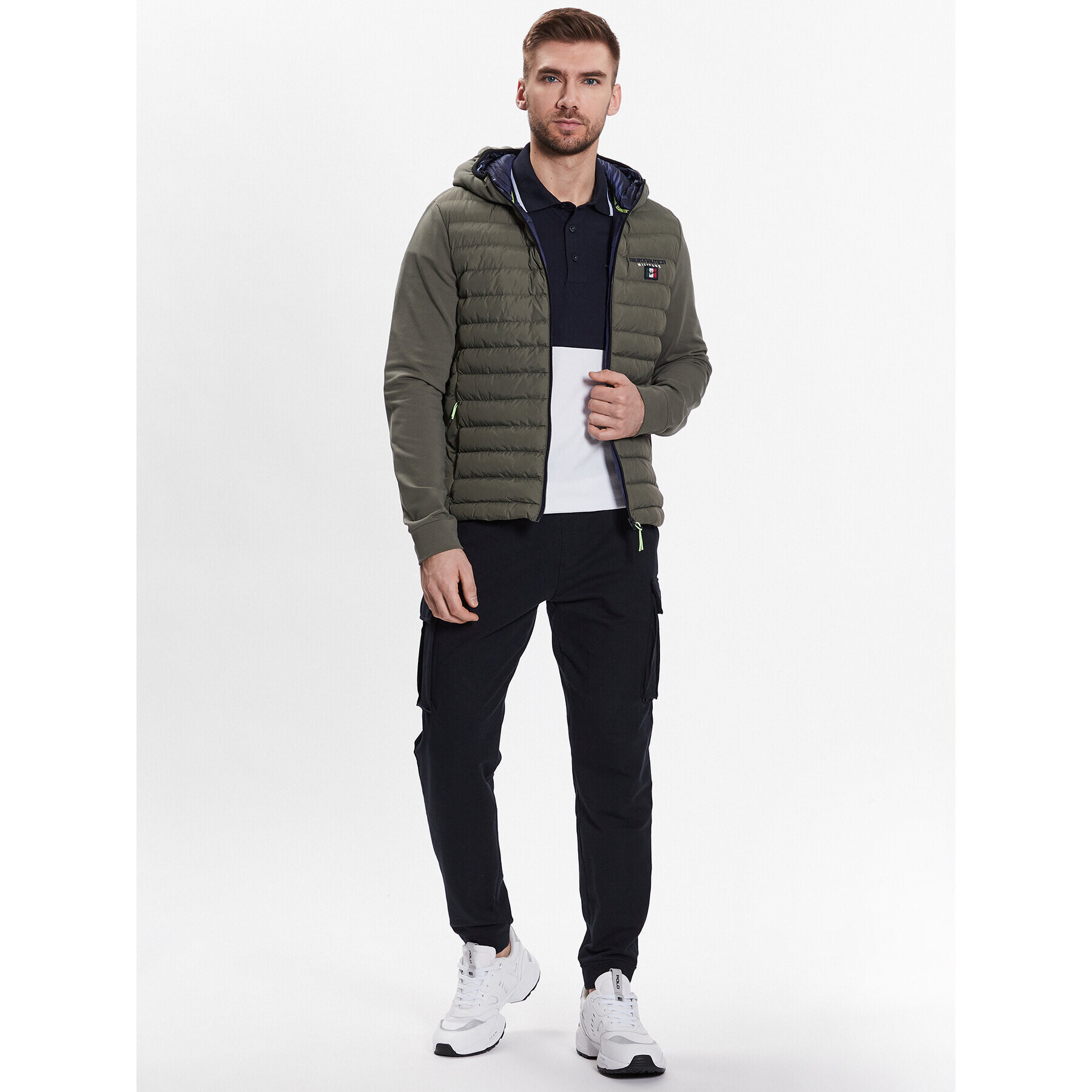 Aeronautica Militare Bunda pro přechodné období 231AF453CT3078 Khaki Regular Fit - Pepit.cz