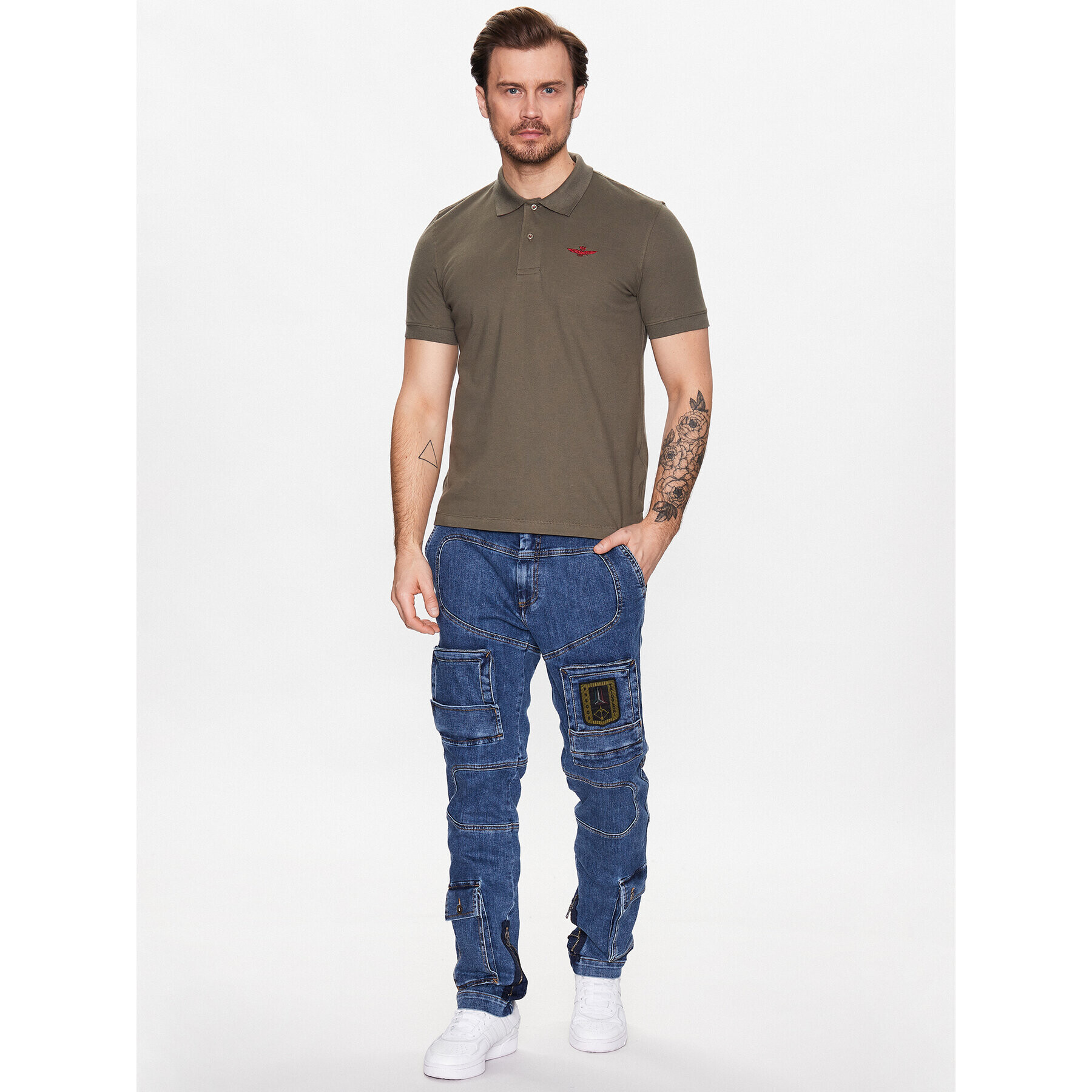 Aeronautica Militare Jeansy 231PA939CT3075 Modrá Regular Fit - Pepit.cz