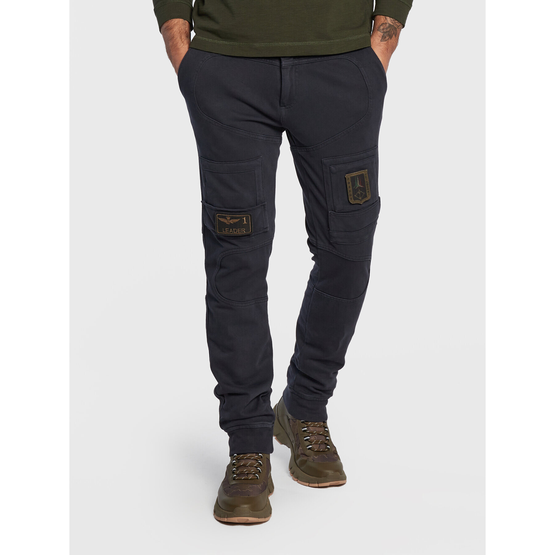 Aeronautica Militare Joggers kalhoty 222PF743J505 Tmavomodrá Regular Fit - Pepit.cz