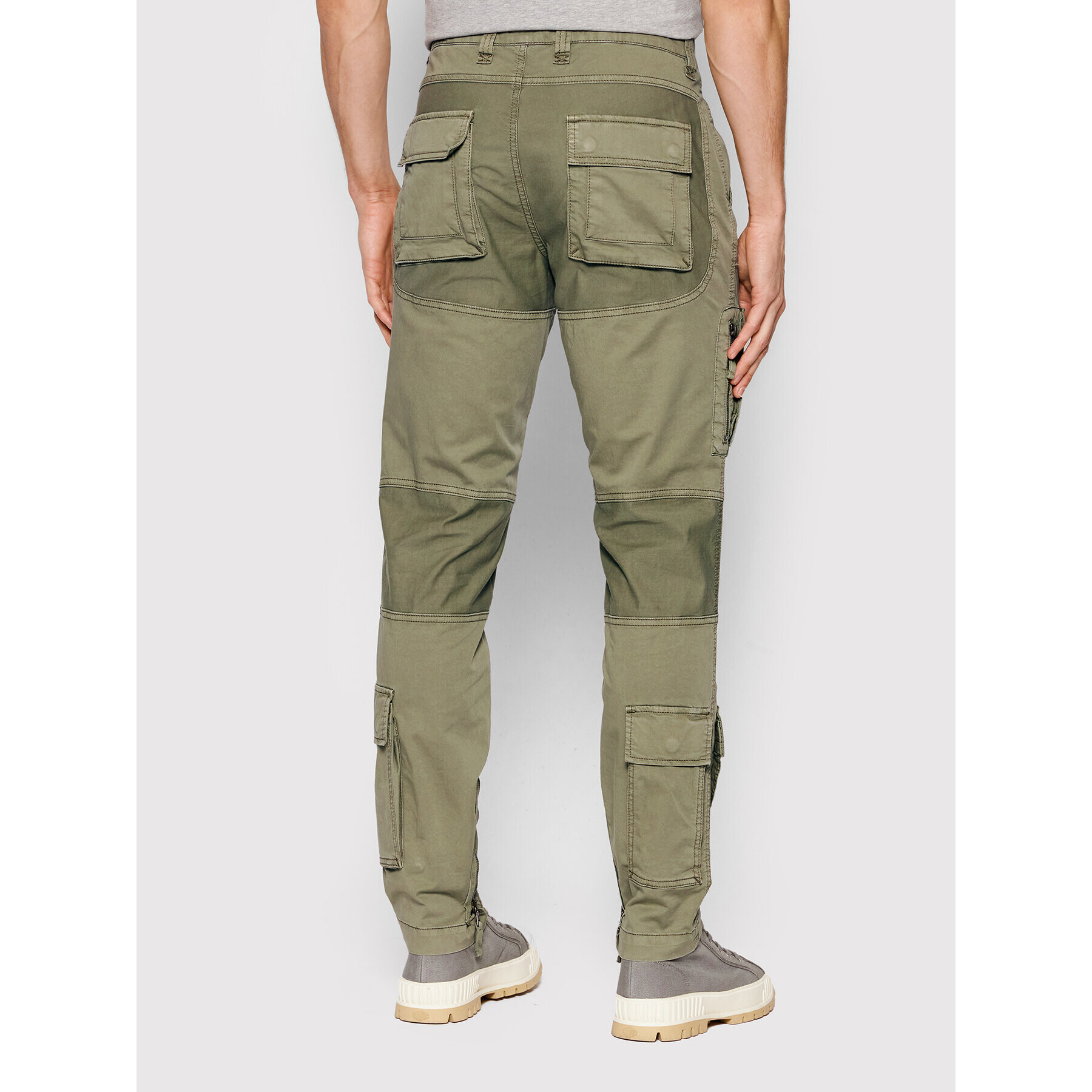 Aeronautica Militare Kalhoty z materiálu 221PA1387CT1493 Zelená Regular Fit - Pepit.cz