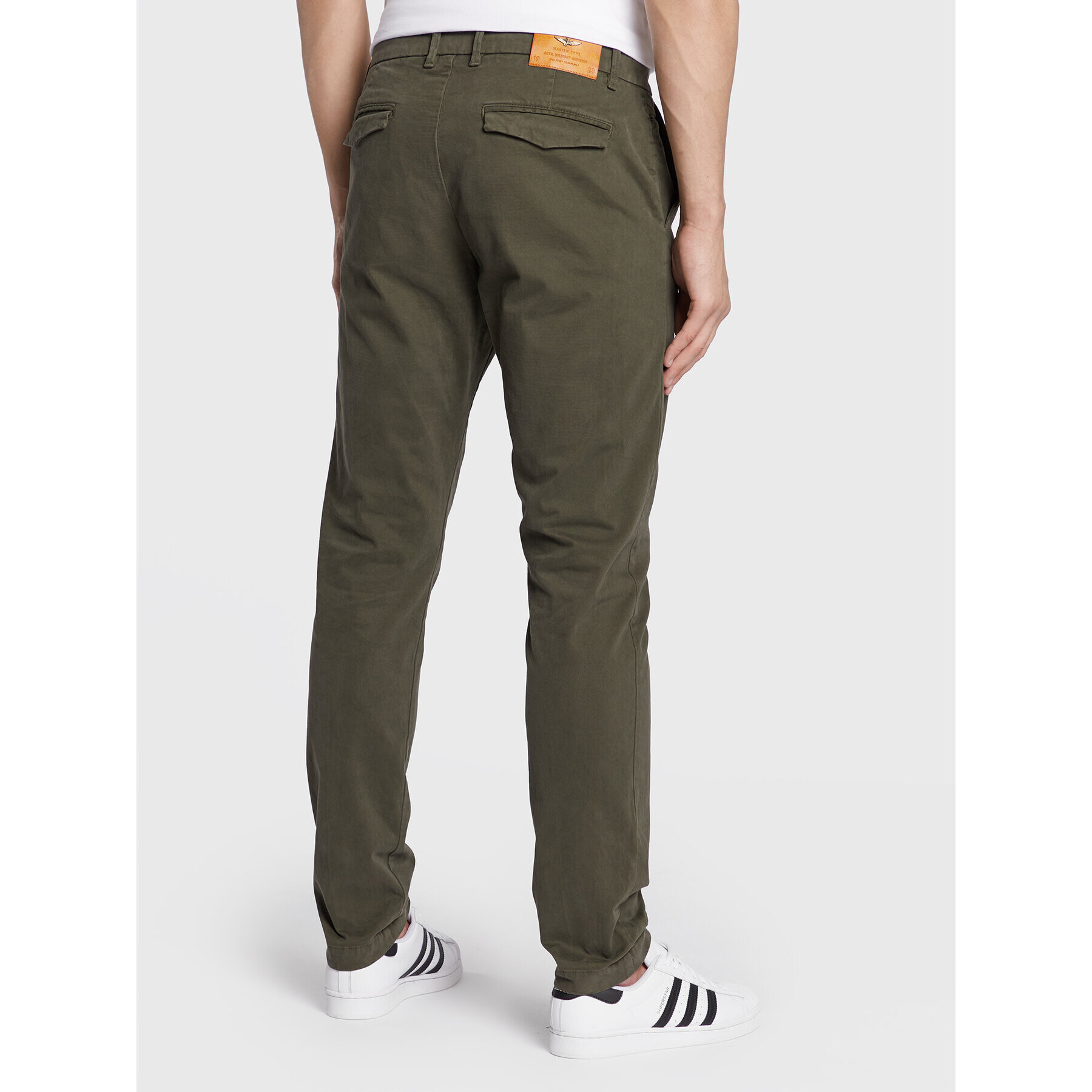 Aeronautica Militare Kalhoty z materiálu 222PA1381CT2918 Zelená Regular Fit - Pepit.cz