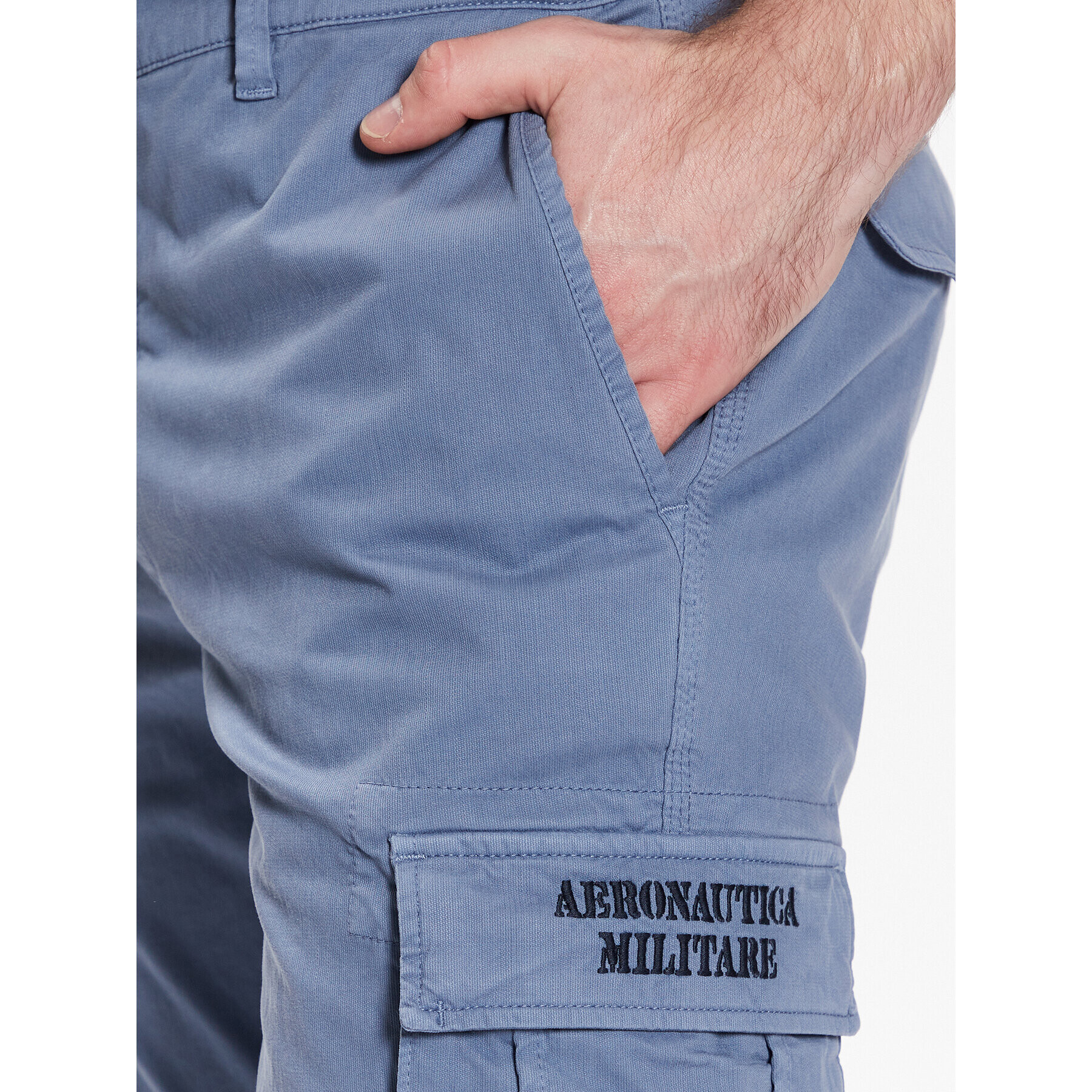 Aeronautica Militare Kalhoty z materiálu 231PA1329CT2443 Modrá Regular Fit - Pepit.cz