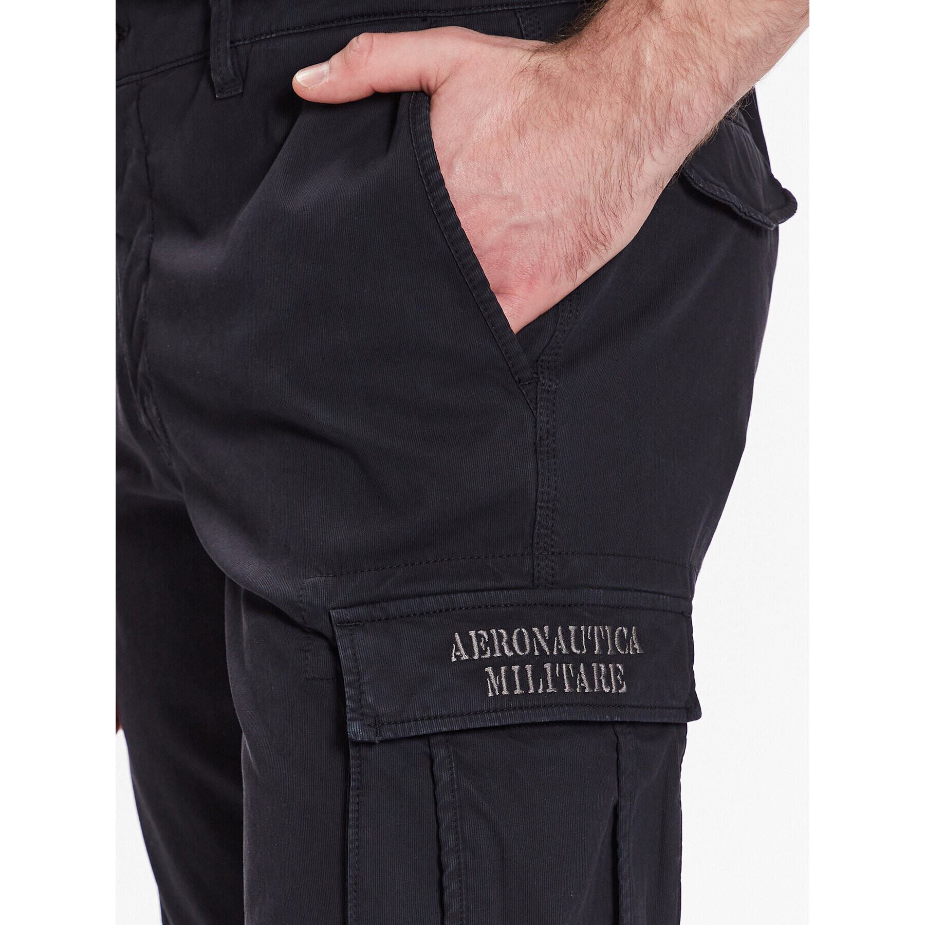 Aeronautica Militare Kalhoty z materiálu 231PA1329CT2443 Tmavomodrá Regular Fit - Pepit.cz