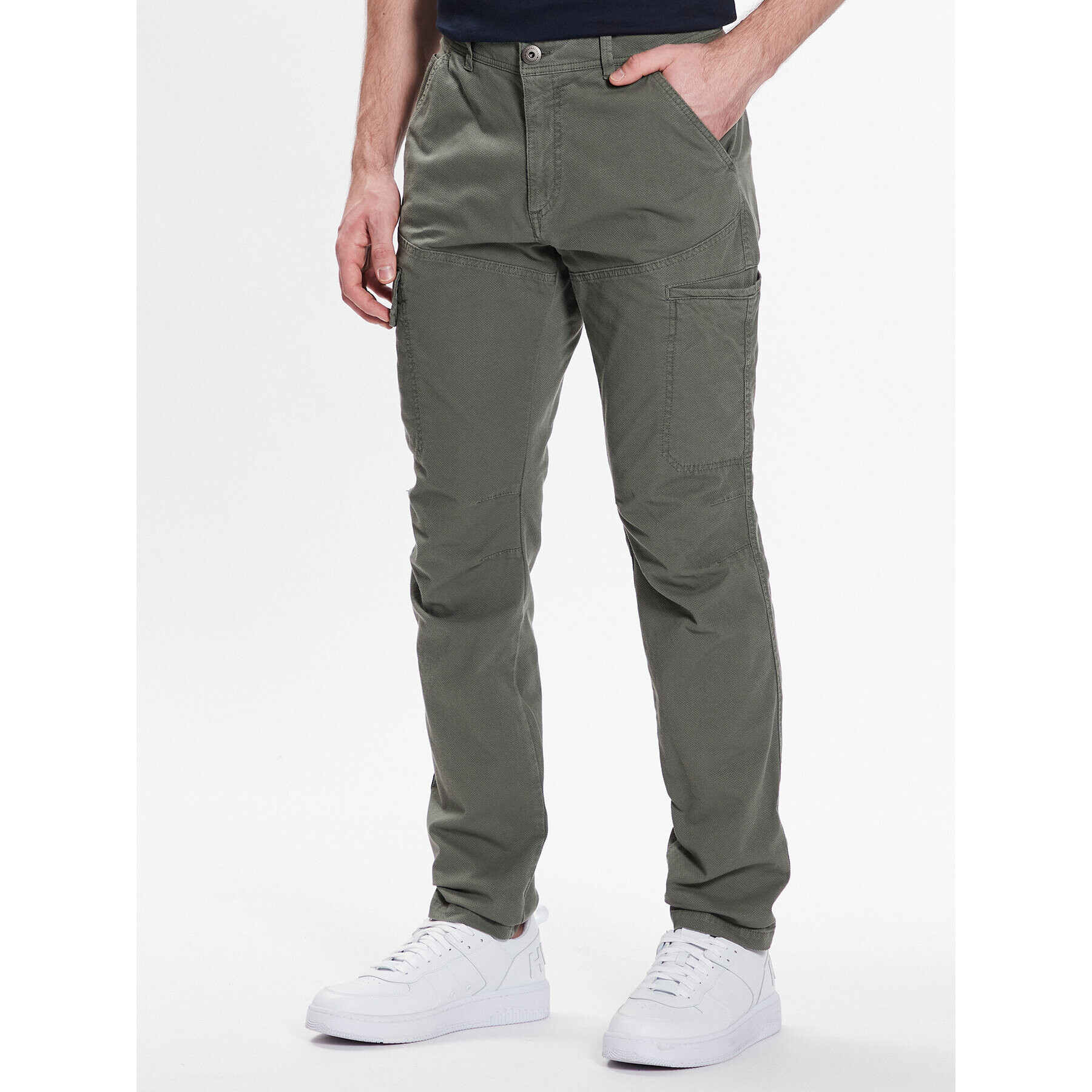 Aeronautica Militare Kalhoty z materiálu 231PA1512CT3088 Zelená Regular Fit - Pepit.cz