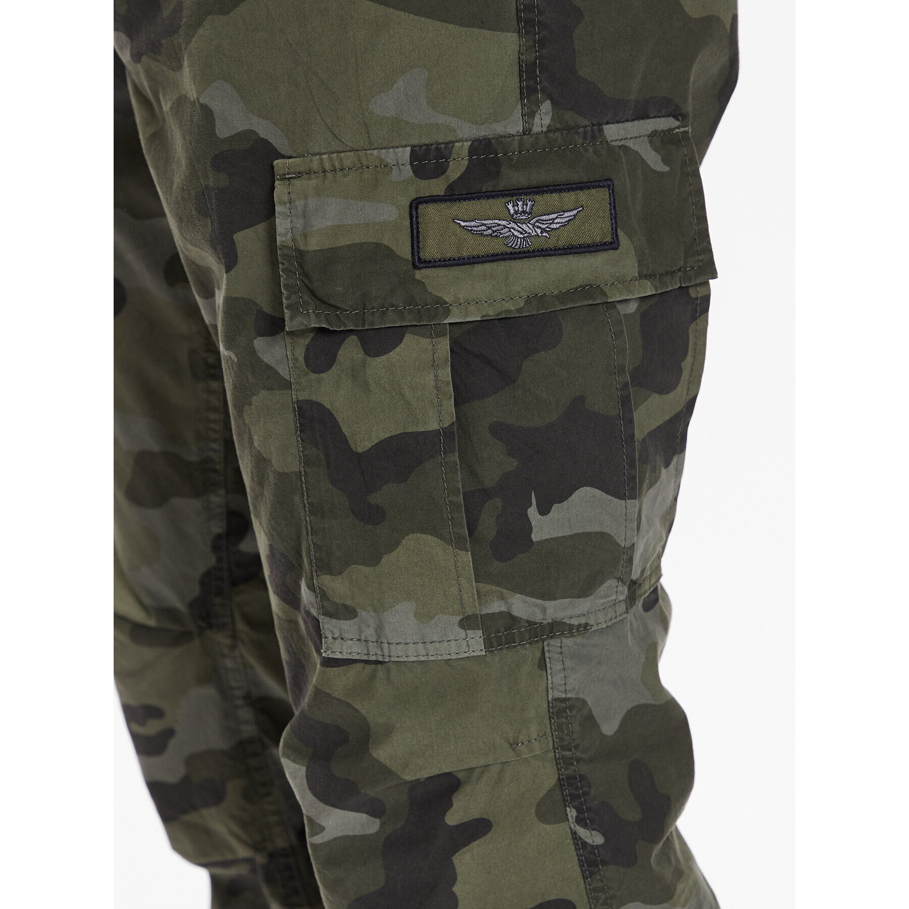 Aeronautica Militare Kalhoty z materiálu 231PA1522CT3090 Khaki Regular Fit - Pepit.cz