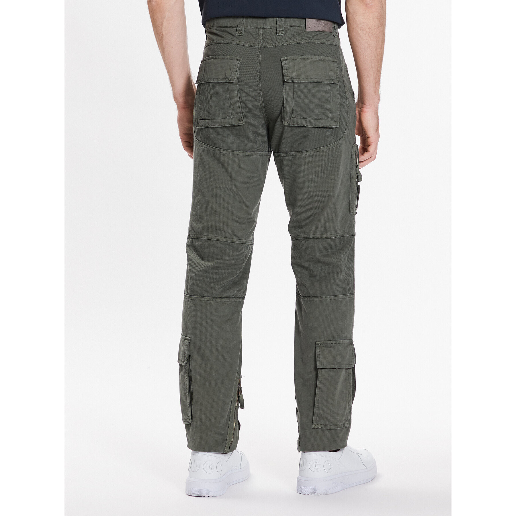 Aeronautica Militare Kalhoty z materiálu 231PA1527CT3092 Zelená Regular Fit - Pepit.cz