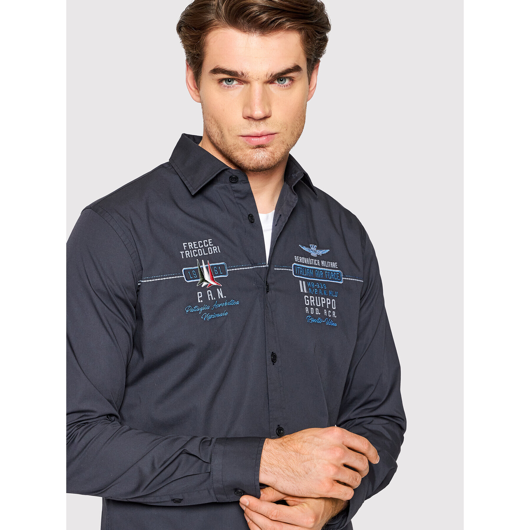 Aeronautica Militare Košile 221CA1203CT2941 Tmavomodrá Regular Fit - Pepit.cz