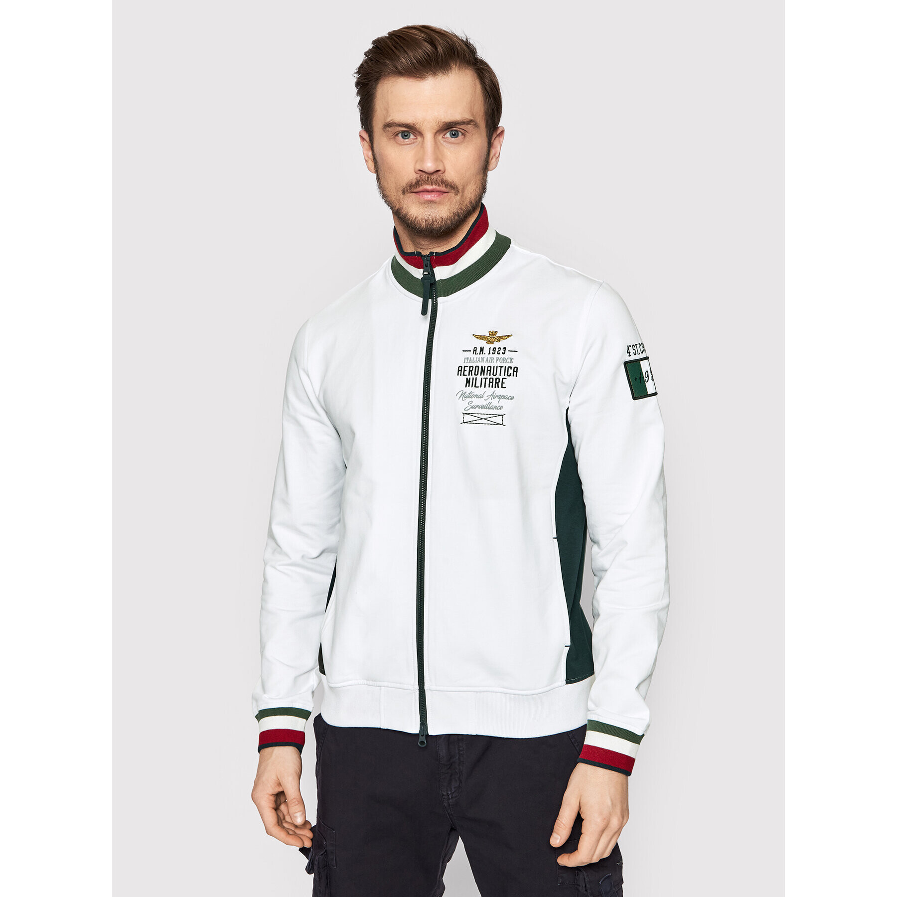 Aeronautica Militare Mikina 221FE1673F419 Bílá Regular Fit - Pepit.cz