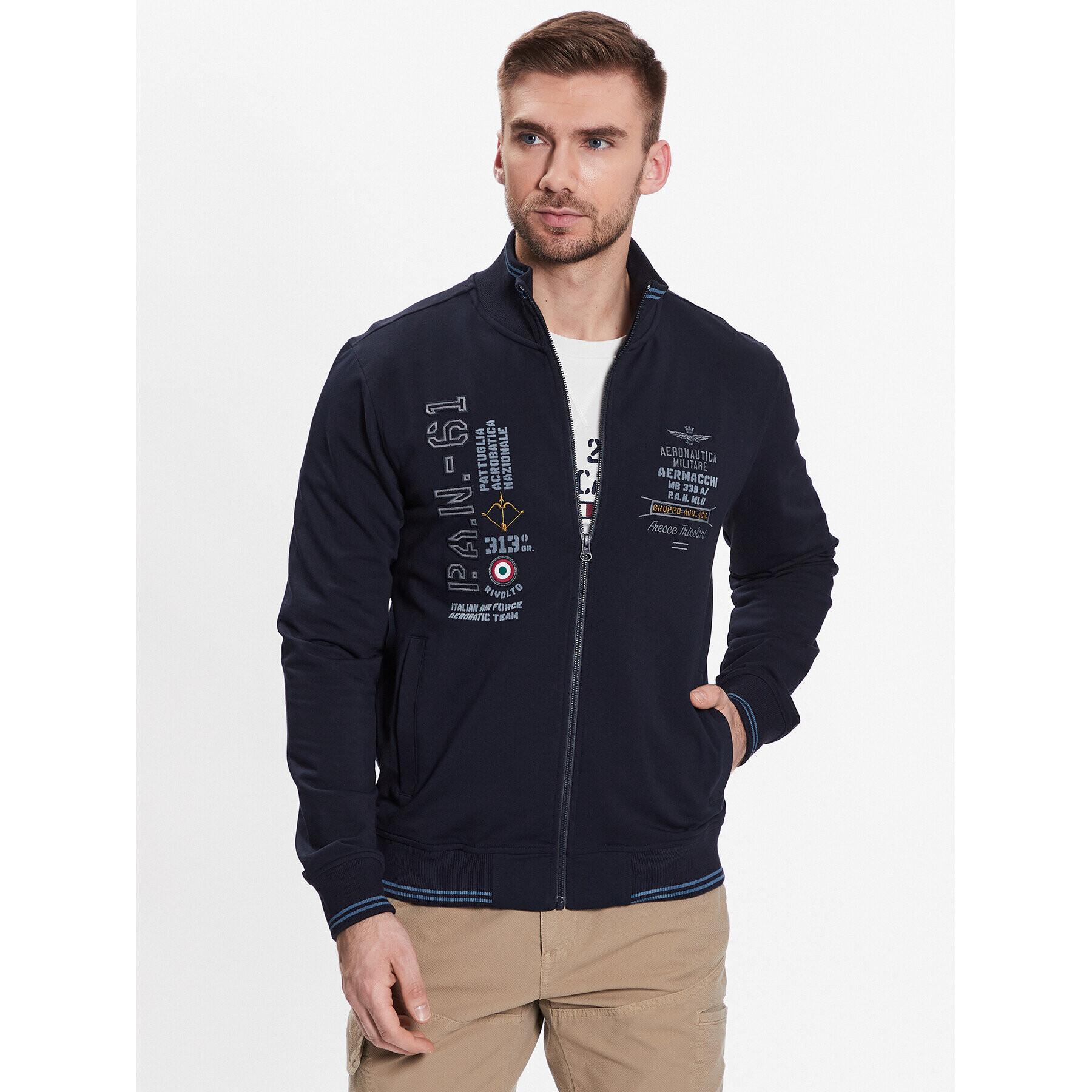 Aeronautica Militare Mikina 231FE1766F419 Tmavomodrá Regular Fit - Pepit.cz