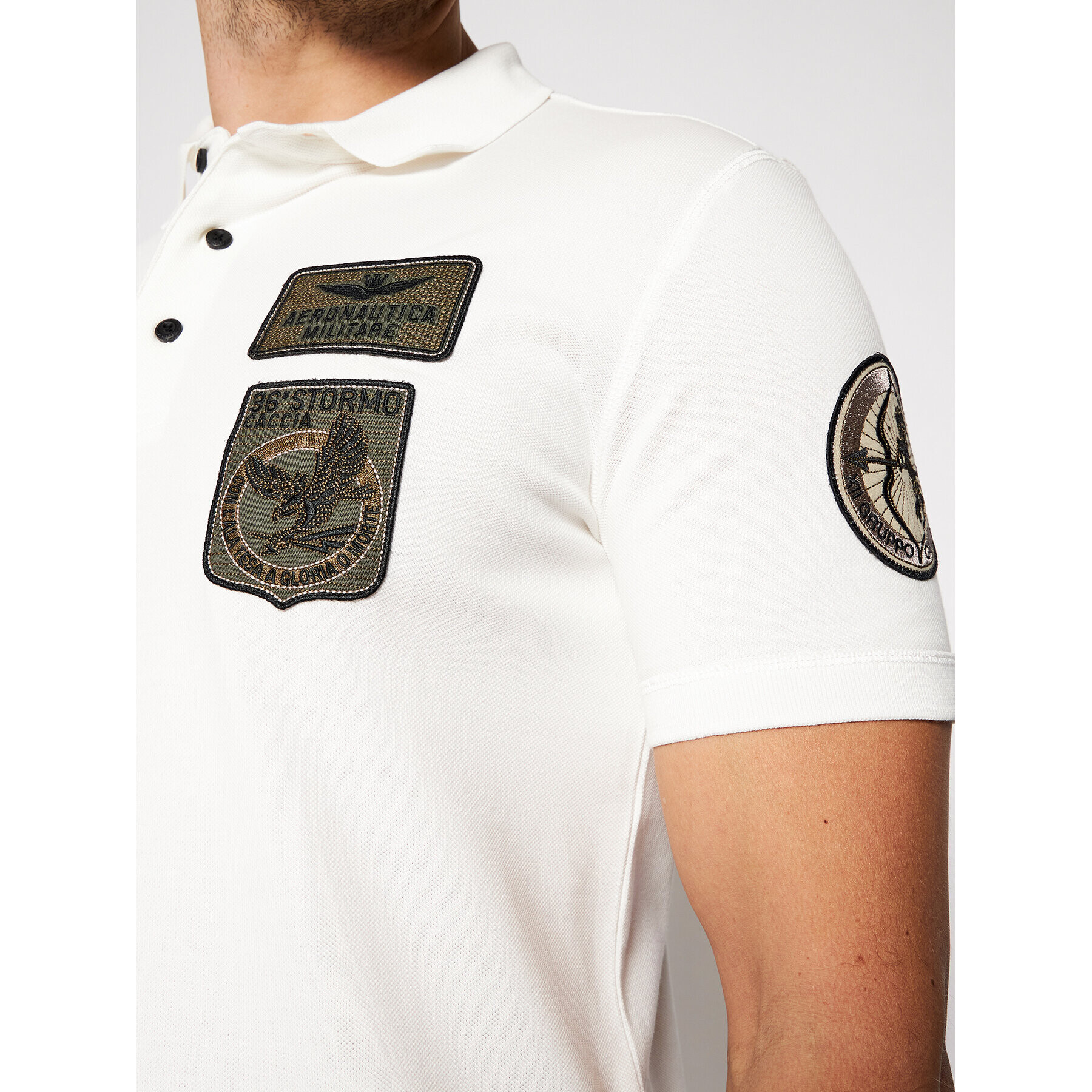 Aeronautica Militare Polokošile 211PO1538P192 Bílá Regular Fit - Pepit.cz