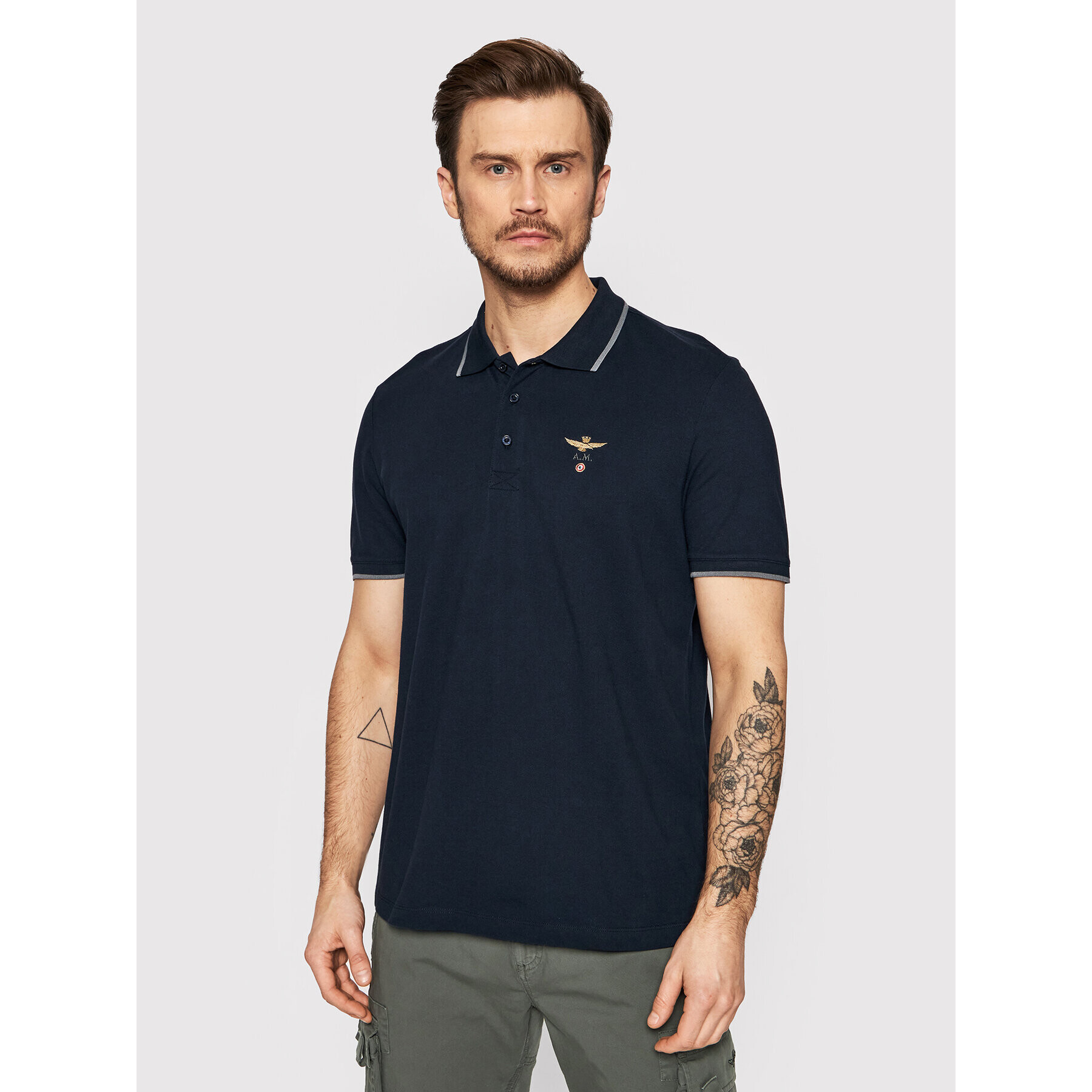 Aeronautica Militare Polokošile 221PO1308P82 Tmavomodrá Regular Fit - Pepit.cz