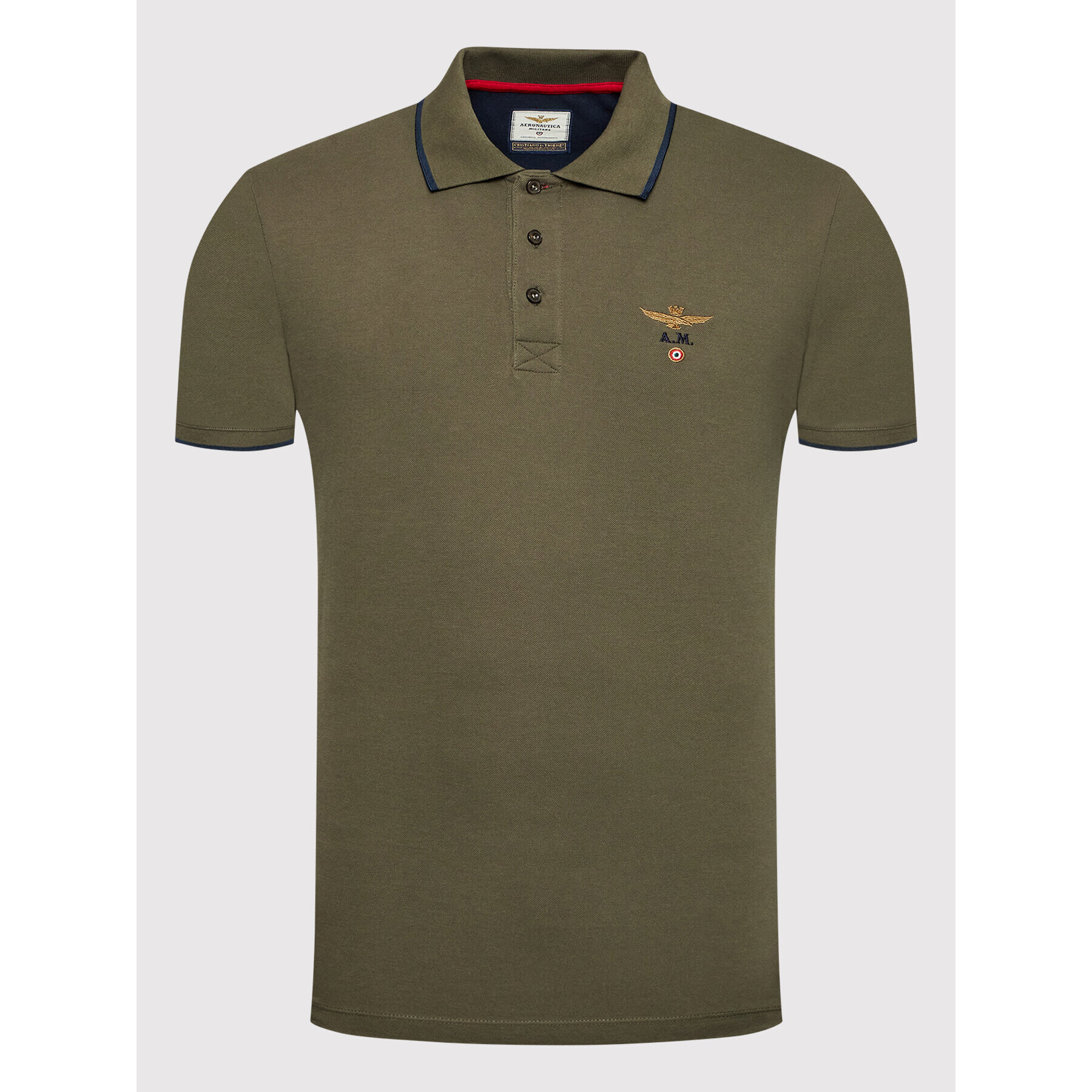 Aeronautica Militare Polokošile 221PO1308P82 Zelená Regular Fit - Pepit.cz