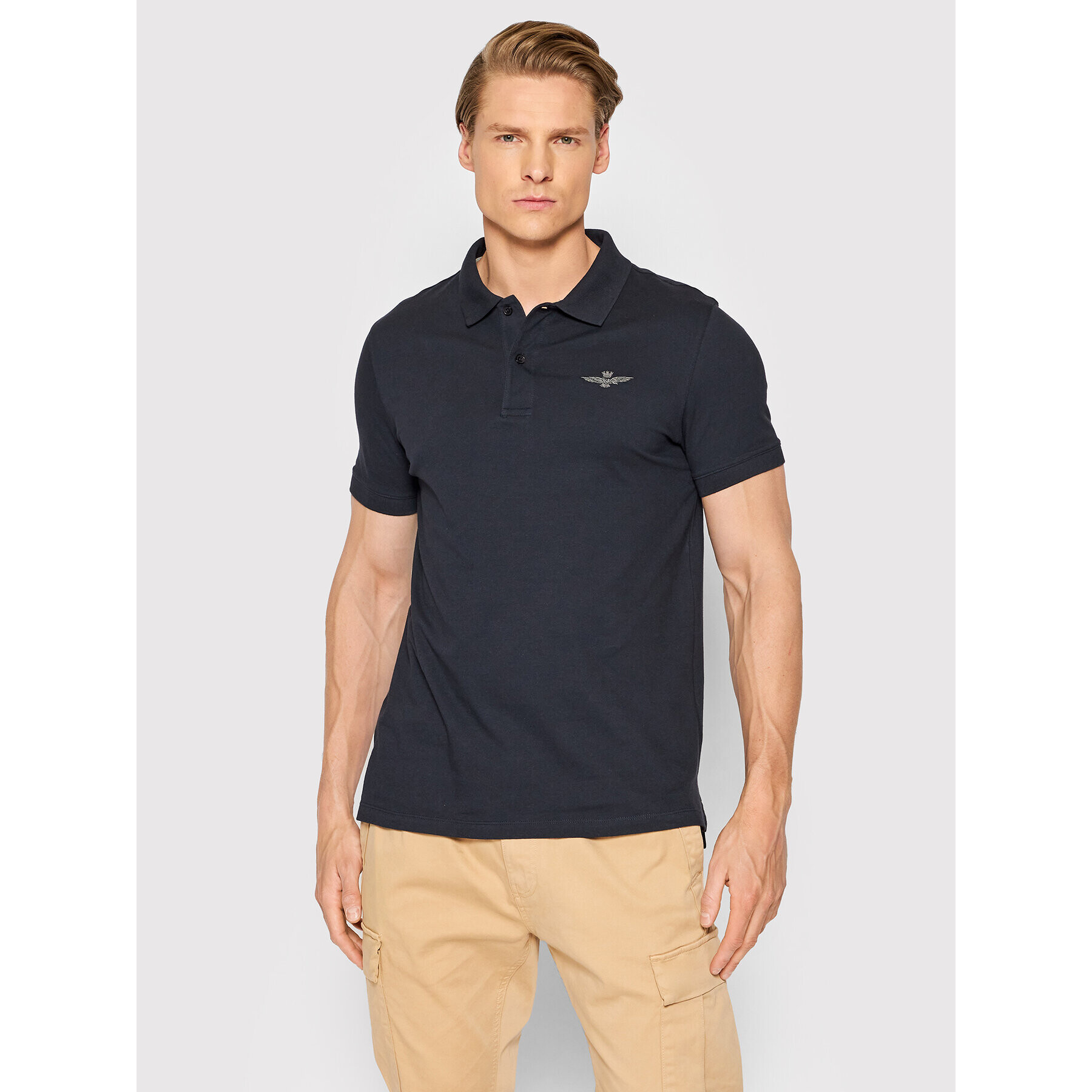 Aeronautica Militare Polokošile 221PO1430P178 Tmavomodrá Slim Fit - Pepit.cz