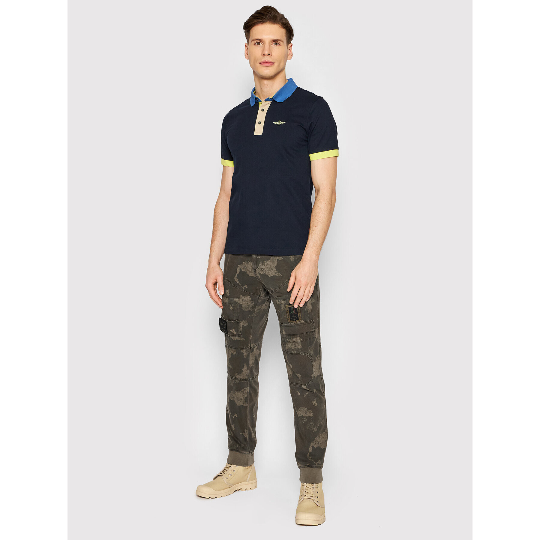 Aeronautica Militare Polokošile 221PO1601P208 Tmavomodrá Regular Fit - Pepit.cz