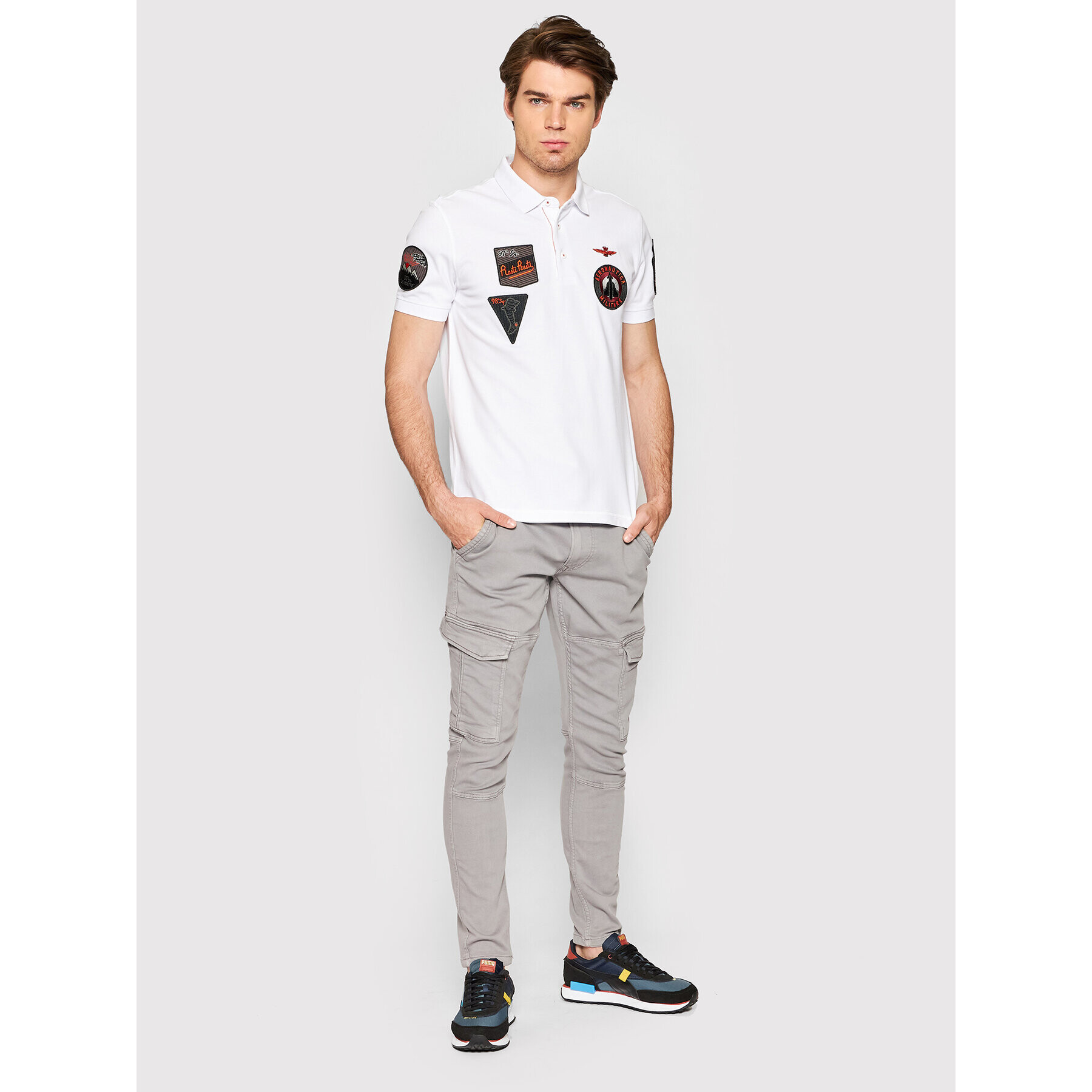 Aeronautica Militare Polokošile 221PO1602P192 Bílá Regular Fit - Pepit.cz