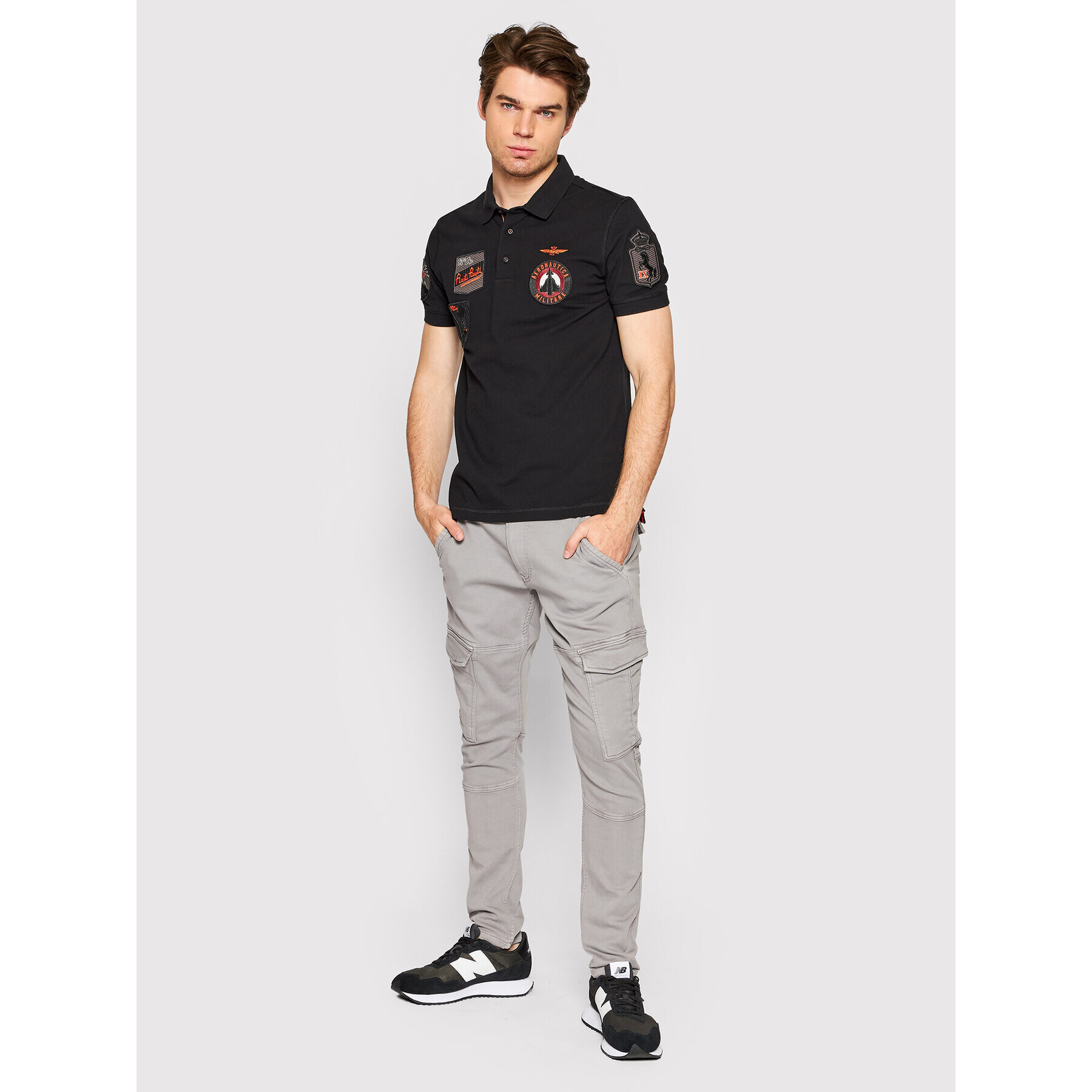 Aeronautica Militare Polokošile 221PO1602P192 Černá Regular Fit - Pepit.cz