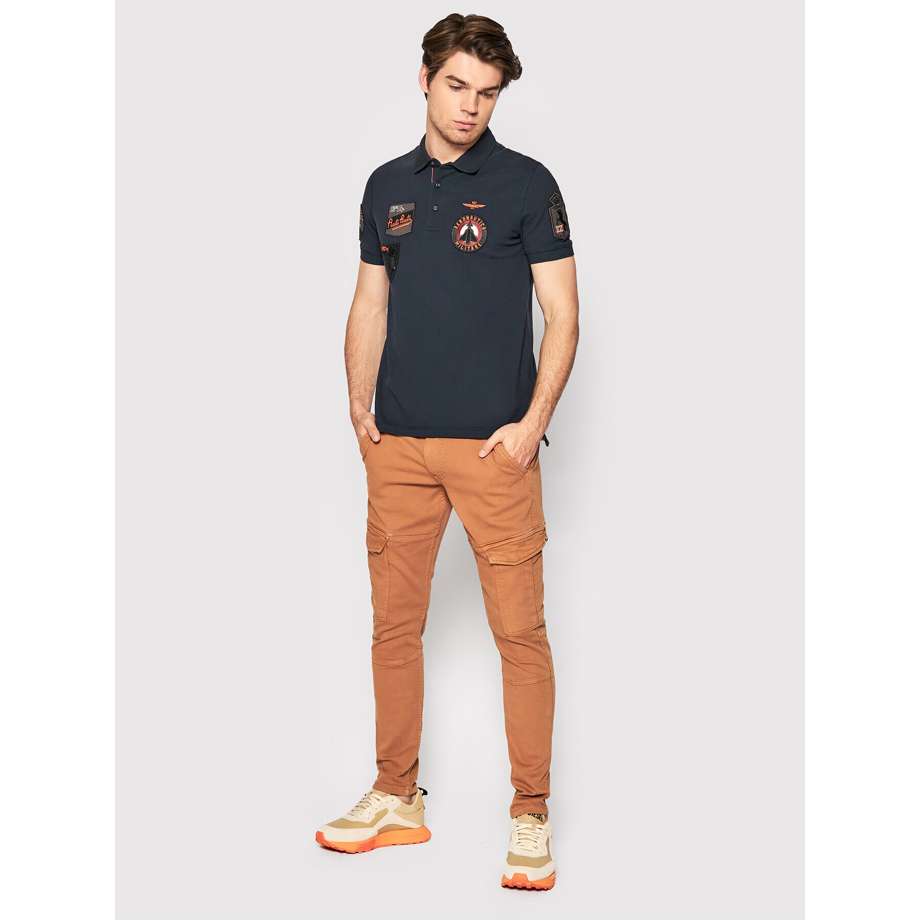 Aeronautica Militare Polokošile 221PO1602P192 Tmavomodrá Regular Fit - Pepit.cz