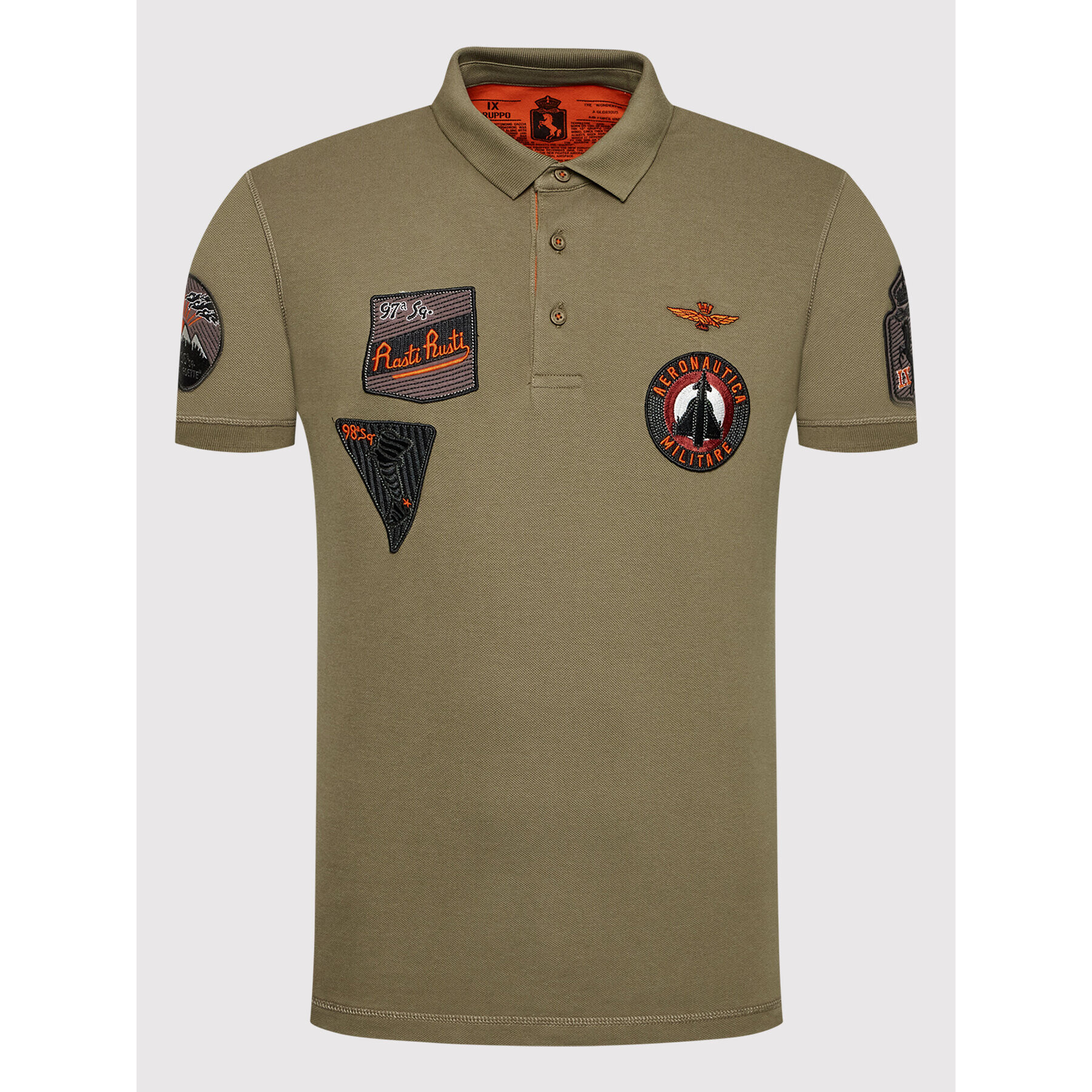 Aeronautica Militare Polokošile 221PO1602P192 Zelená Regular Fit - Pepit.cz