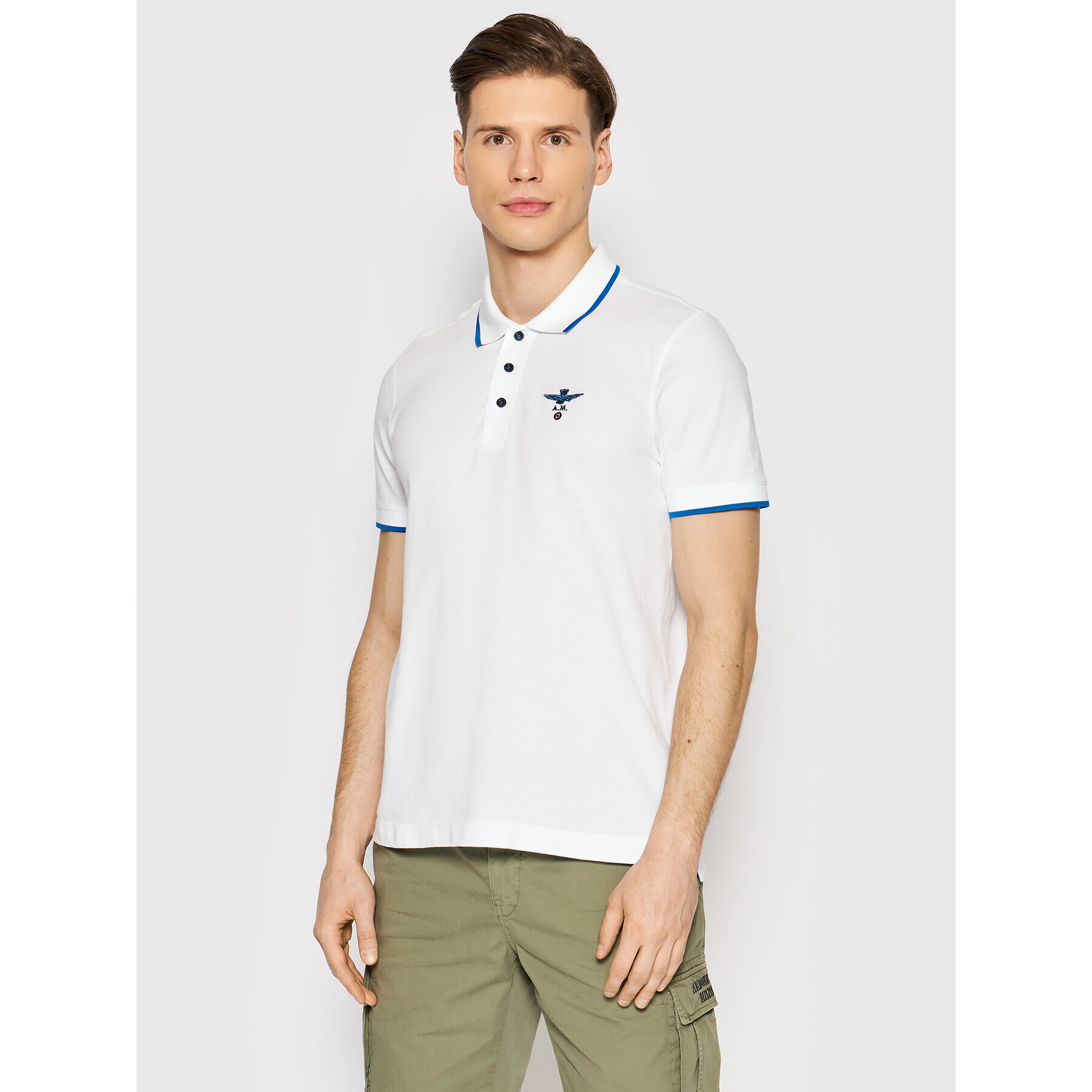 Aeronautica Militare Polokošile 221PO1604P82 Bílá Regular Fit - Pepit.cz