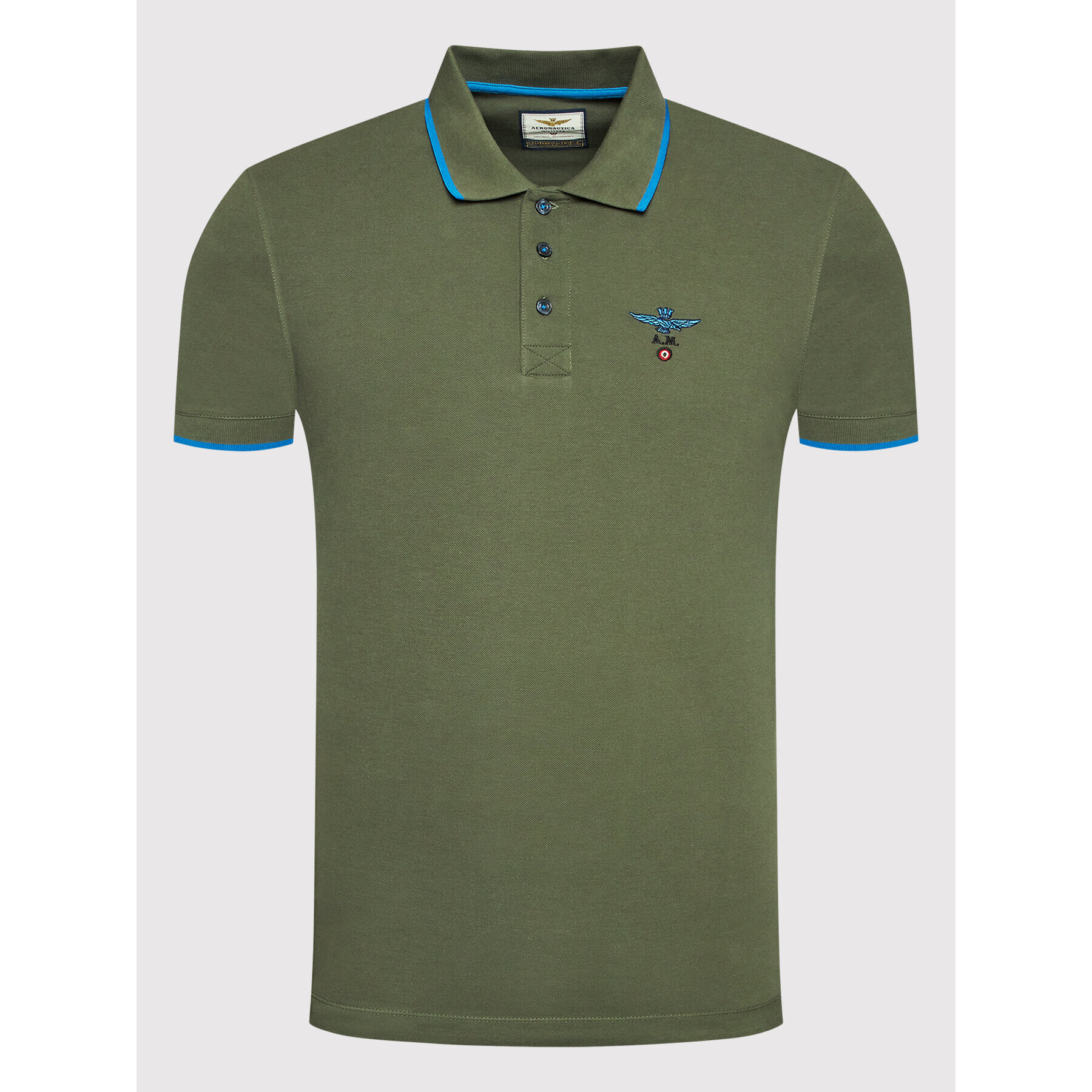 Aeronautica Militare Polokošile 221PO1604P82 Zelená Regular Fit - Pepit.cz