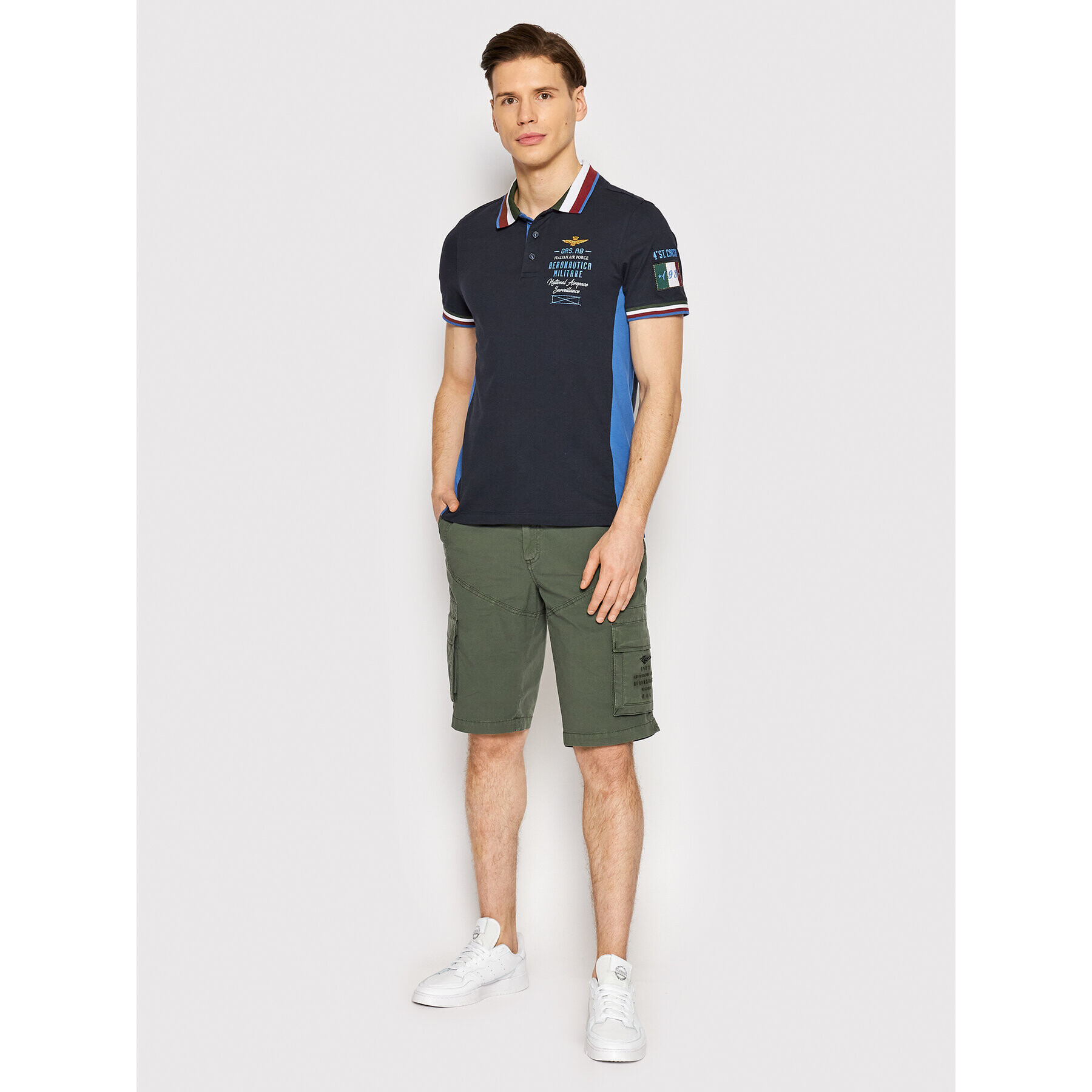 Aeronautica Militare Polokošile 221PO1615P199 Tmavomodrá Regular Fit - Pepit.cz