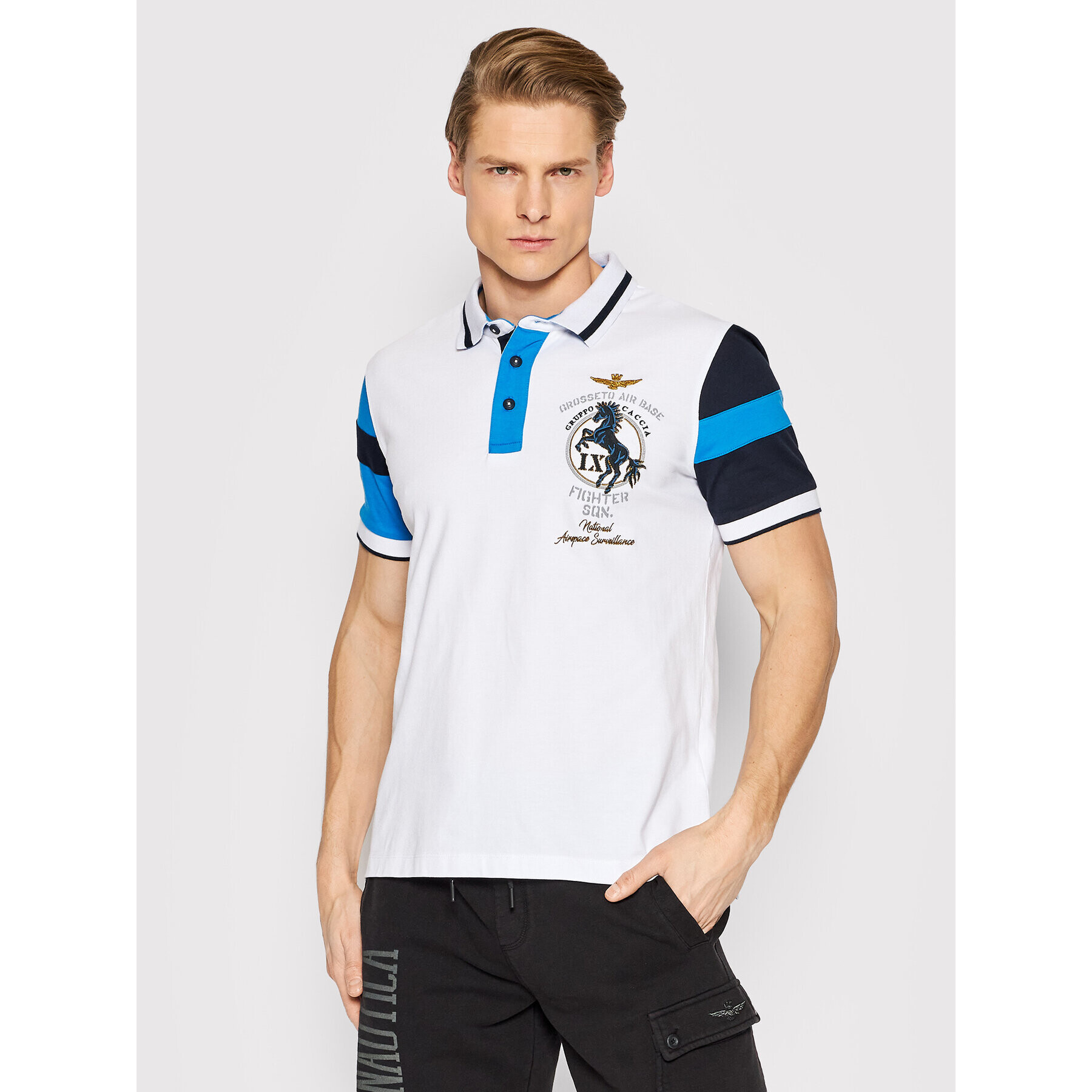 Aeronautica Militare Polokošile 221PO1616P173 Bílá Regular Fit - Pepit.cz