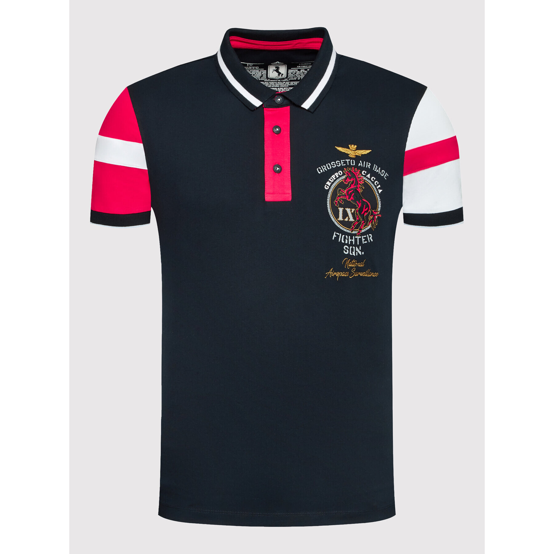 Aeronautica Militare Polokošile 221PO1616P173 Tmavomodrá Regular Fit - Pepit.cz