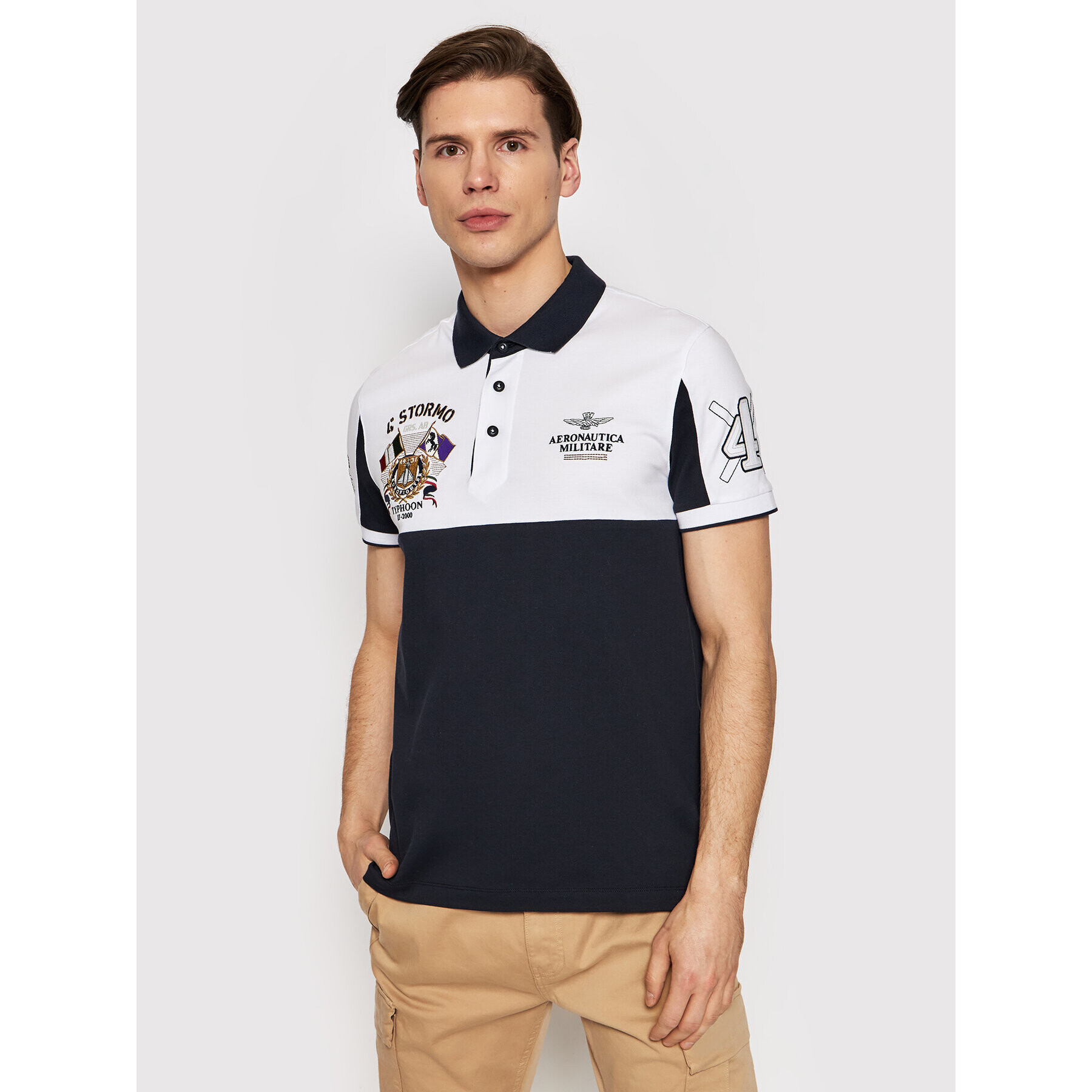 Aeronautica Militare Polokošile 221PO1618P199 Tmavomodrá Regular Fit - Pepit.cz