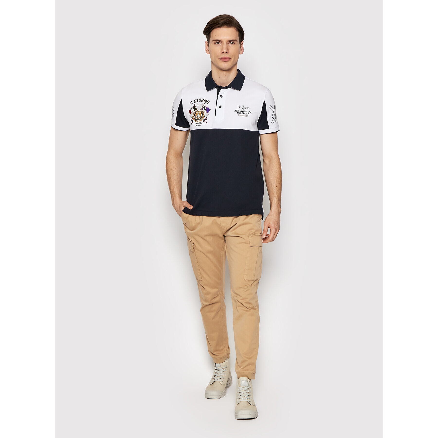 Aeronautica Militare Polokošile 221PO1618P199 Tmavomodrá Regular Fit - Pepit.cz