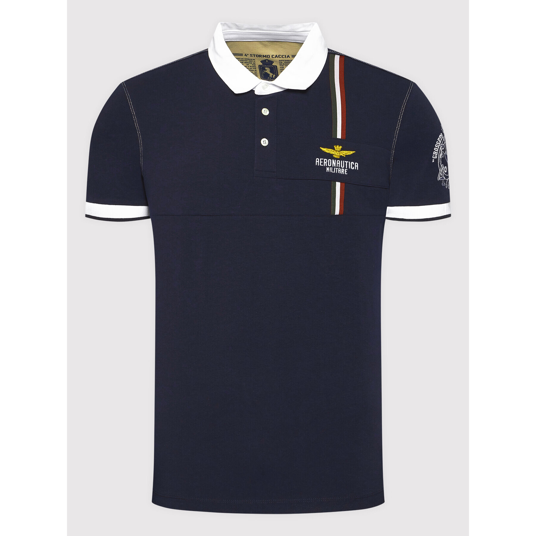 Aeronautica Militare Polokošile 221PO1619J469 Tmavomodrá Regular Fit - Pepit.cz