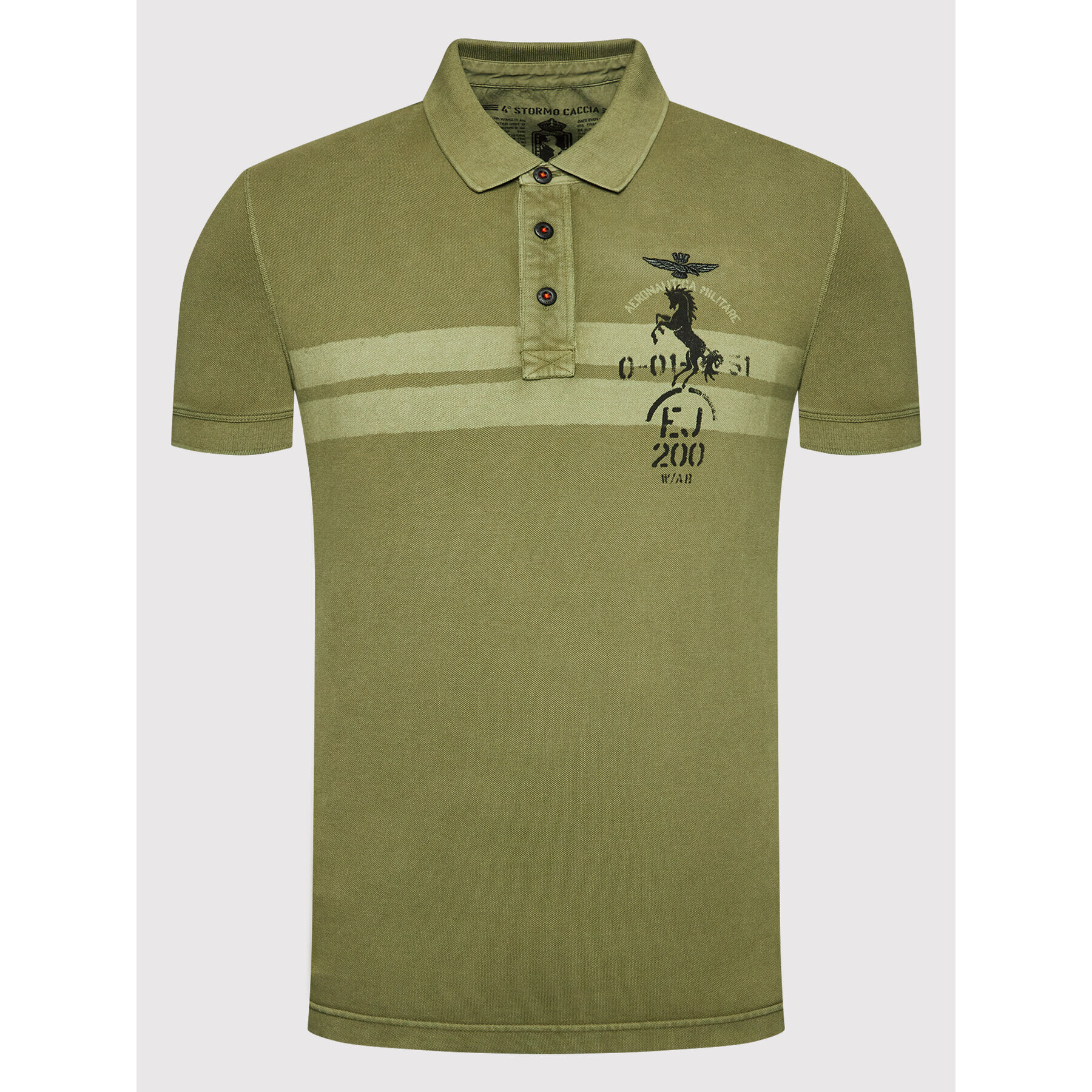 Aeronautica Militare Polokošile 221PO1621P212 Zelená Regular Fit - Pepit.cz