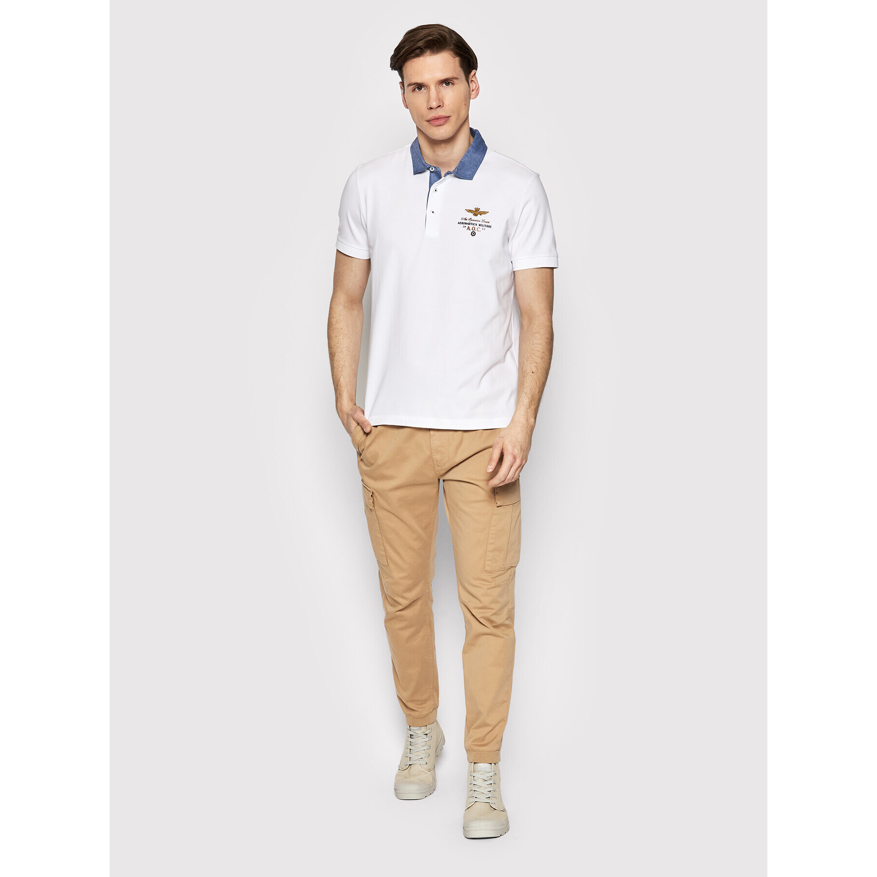 Aeronautica Militare Polokošile 221PO1623J506 Bílá Regular Fit - Pepit.cz