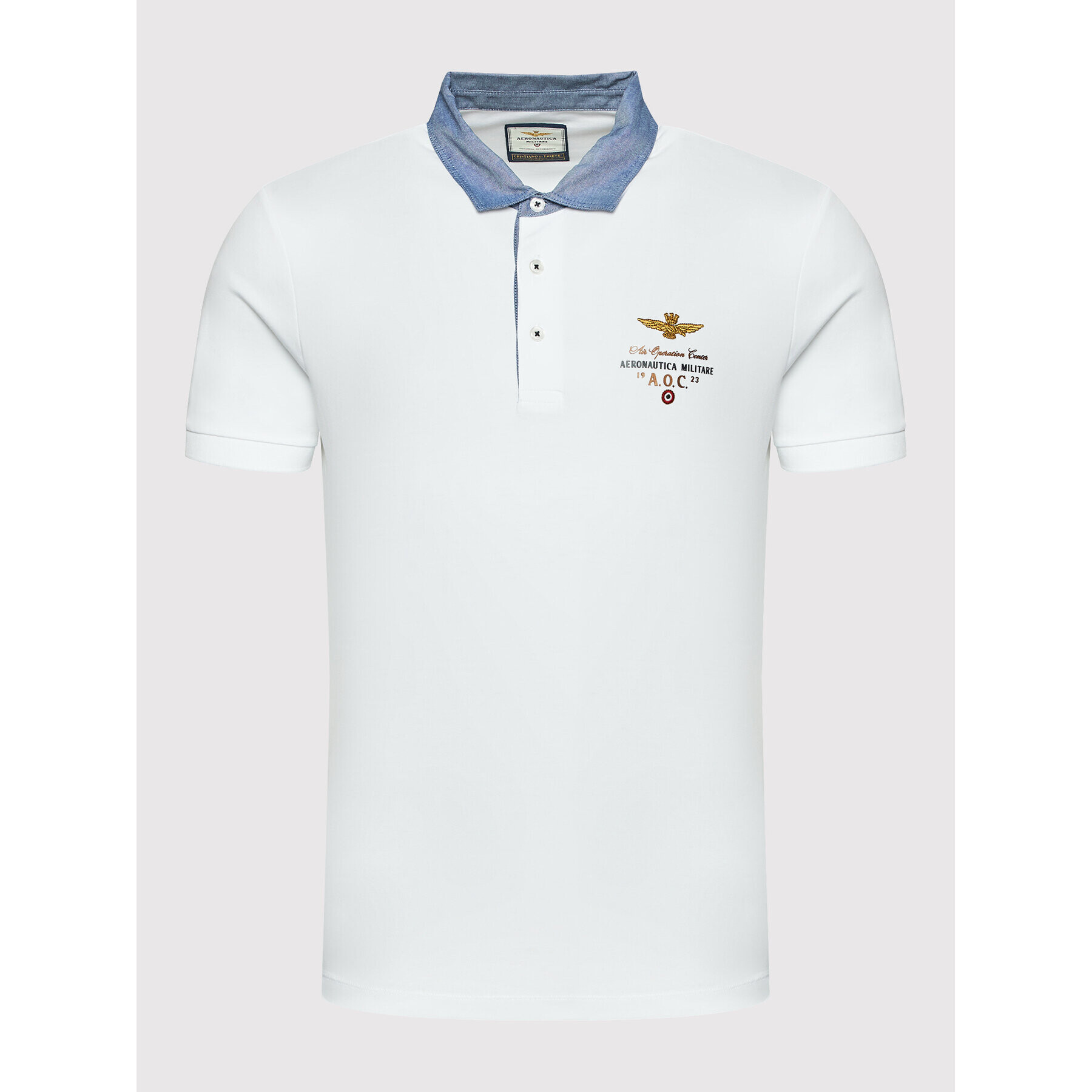 Aeronautica Militare Polokošile 221PO1623J506 Bílá Regular Fit - Pepit.cz