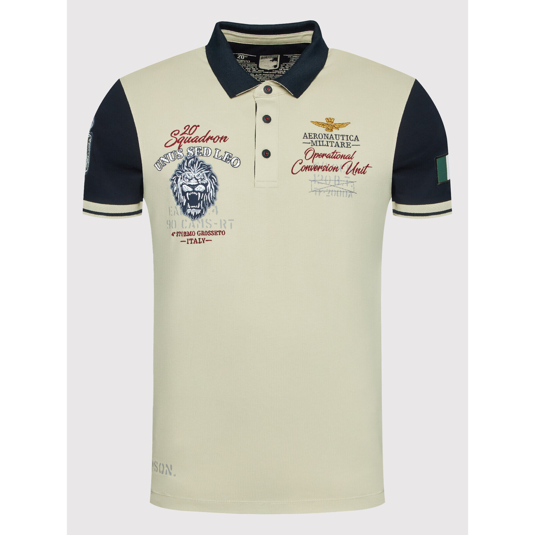 Aeronautica Militare Polokošile 221PO1627P199 Béžová Regular Fit - Pepit.cz