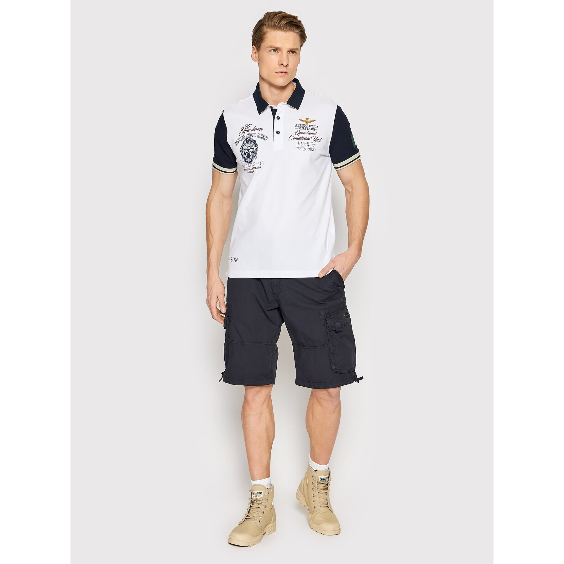 Aeronautica Militare Polokošile 221PO1627P199 Bílá Regular Fit - Pepit.cz