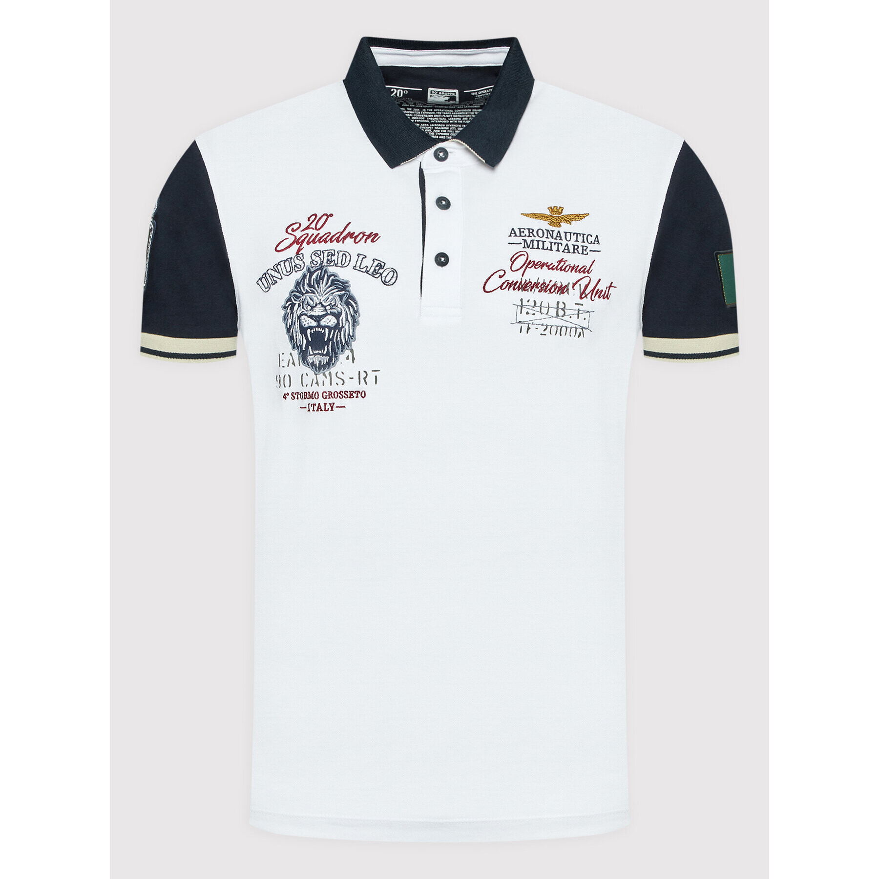 Aeronautica Militare Polokošile 221PO1627P199 Bílá Regular Fit - Pepit.cz