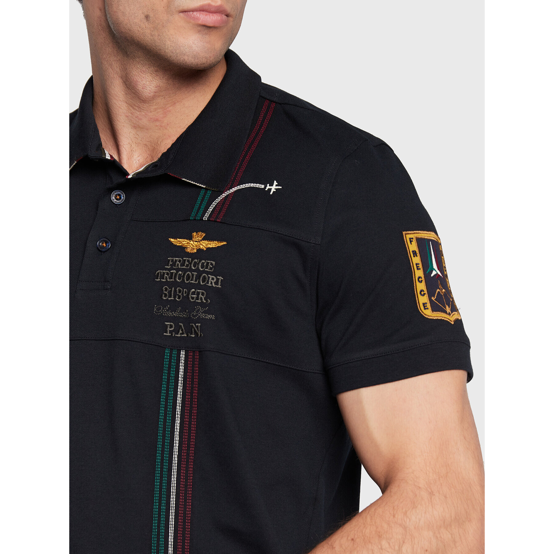 Aeronautica Militare Polokošile 222PO1640P199 Tmavomodrá Regular Fit - Pepit.cz