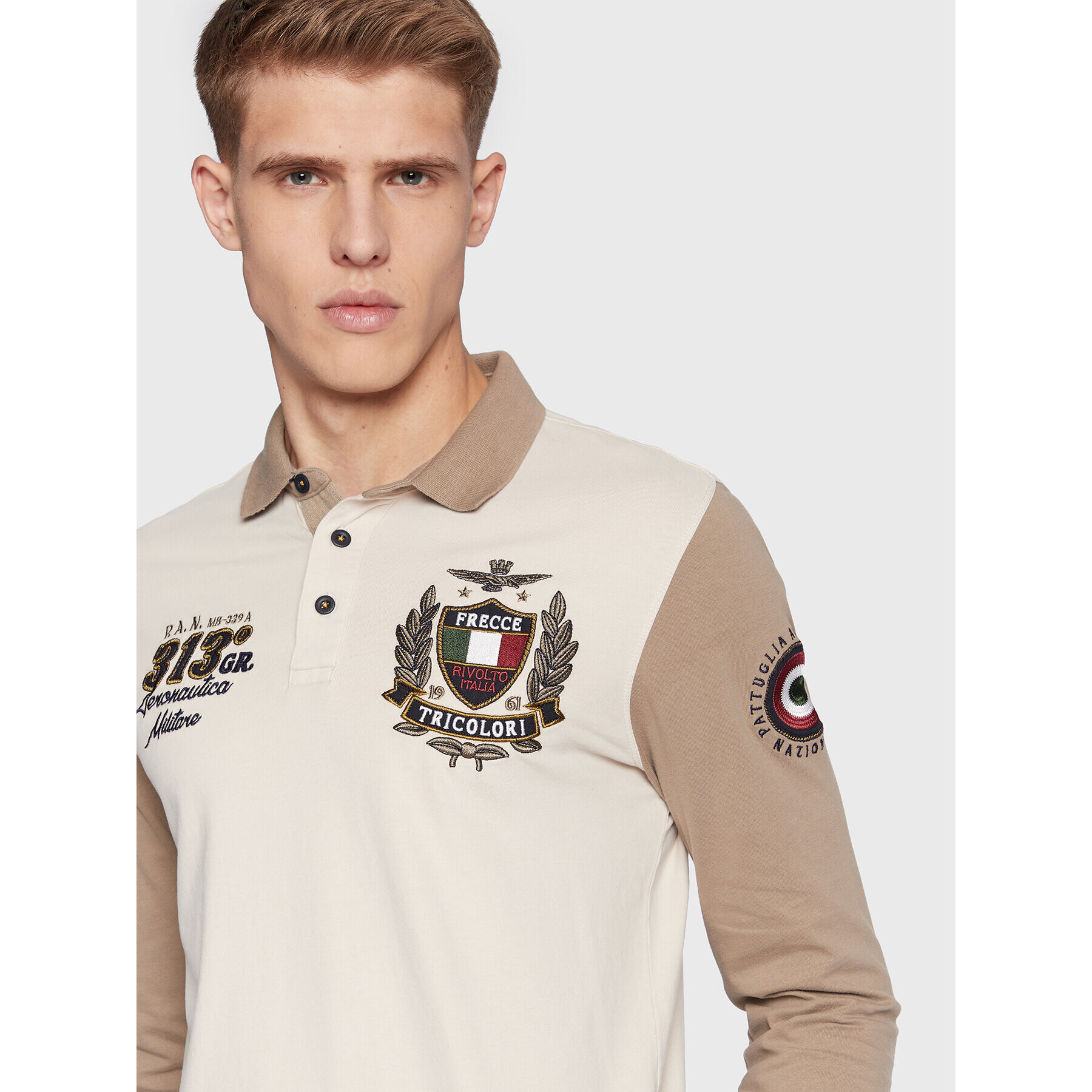 Aeronautica Militare Polokošile 222PO1643J564 Béžová Regular Fit - Pepit.cz