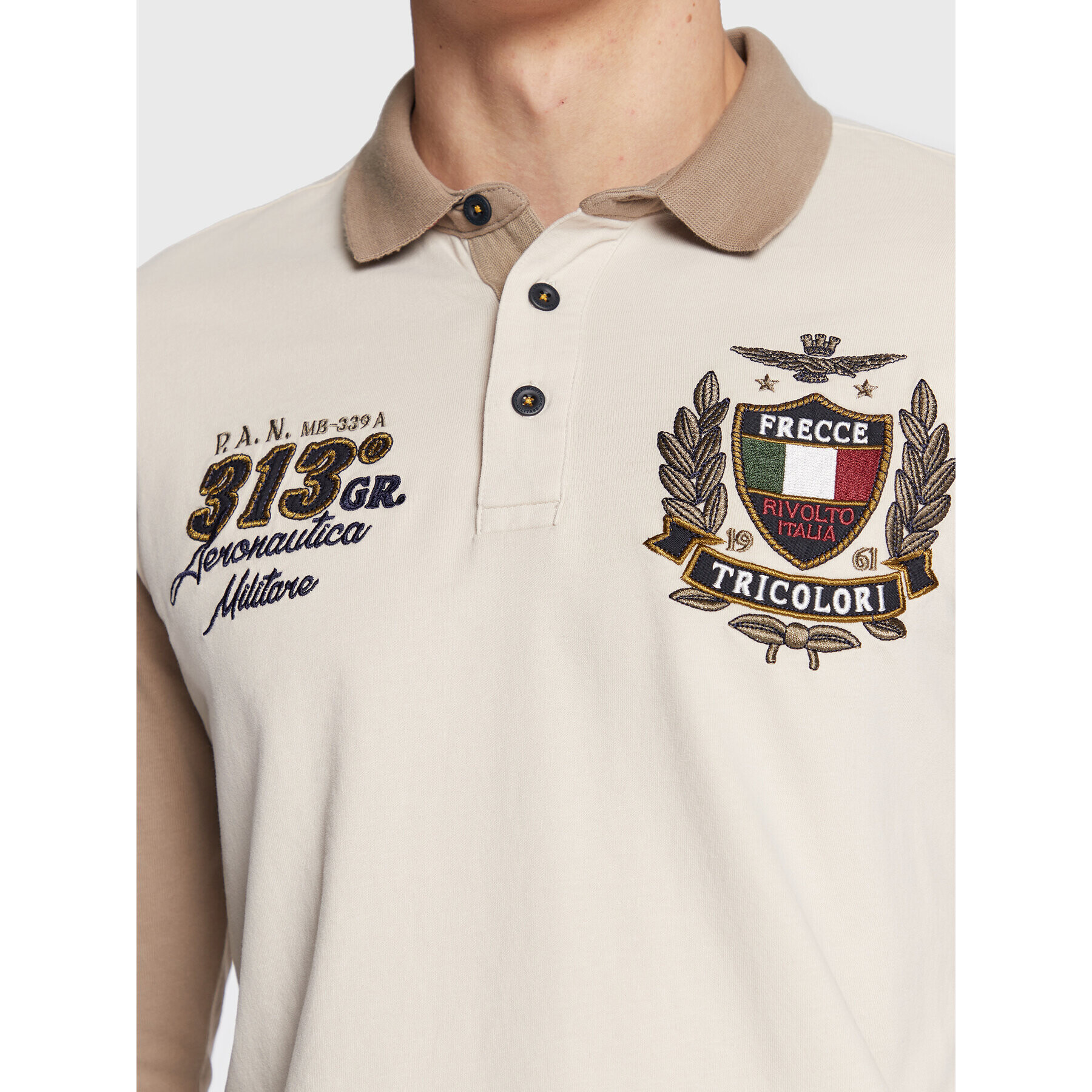 Aeronautica Militare Polokošile 222PO1643J564 Béžová Regular Fit - Pepit.cz