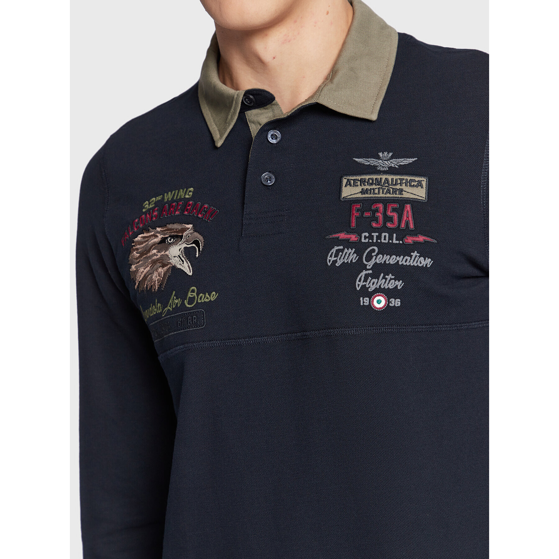 Aeronautica Militare Polokošile 222PO1645P306 Tmavomodrá Regular Fit - Pepit.cz