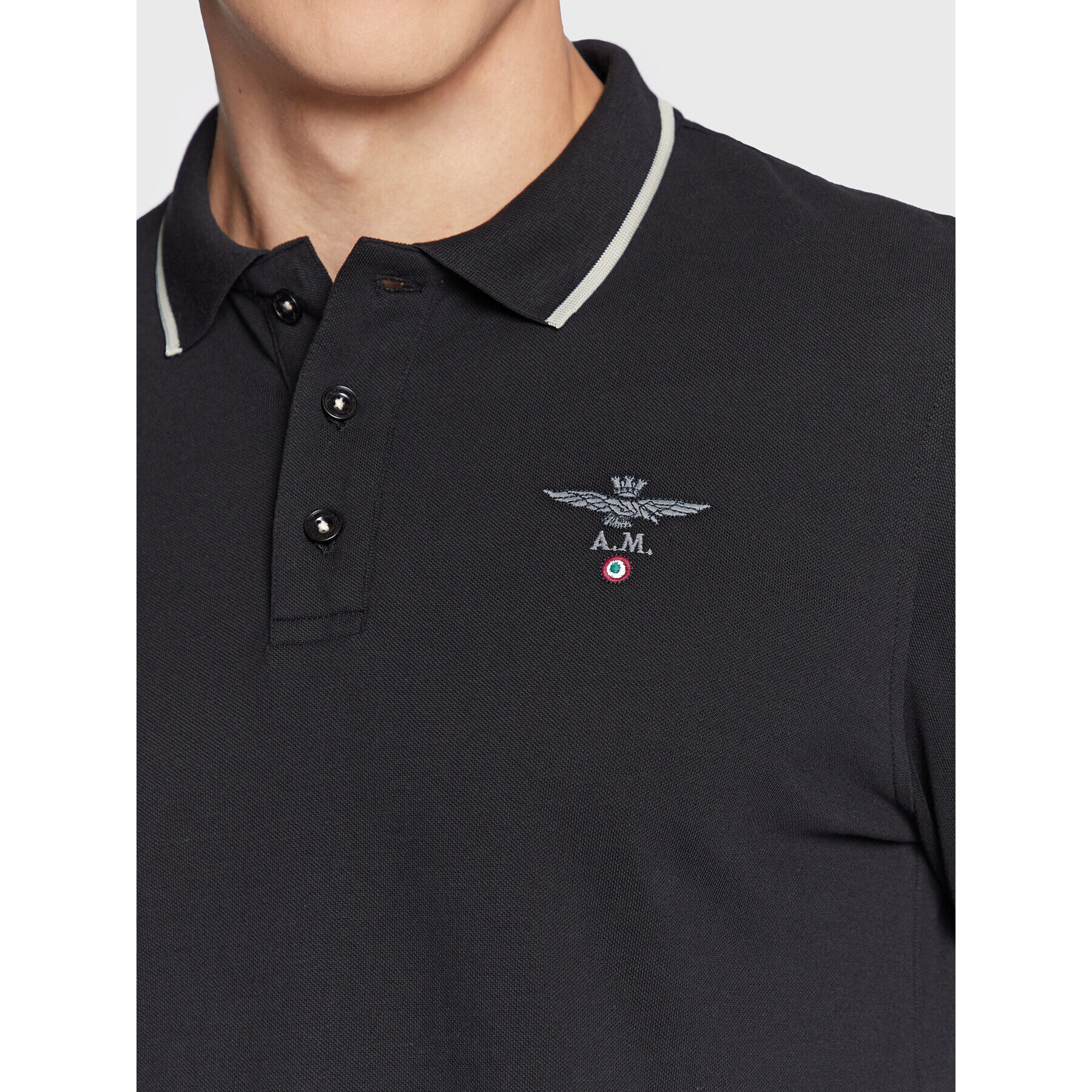 Aeronautica Militare Polokošile 222PO1653P82 Černá Regular Fit - Pepit.cz