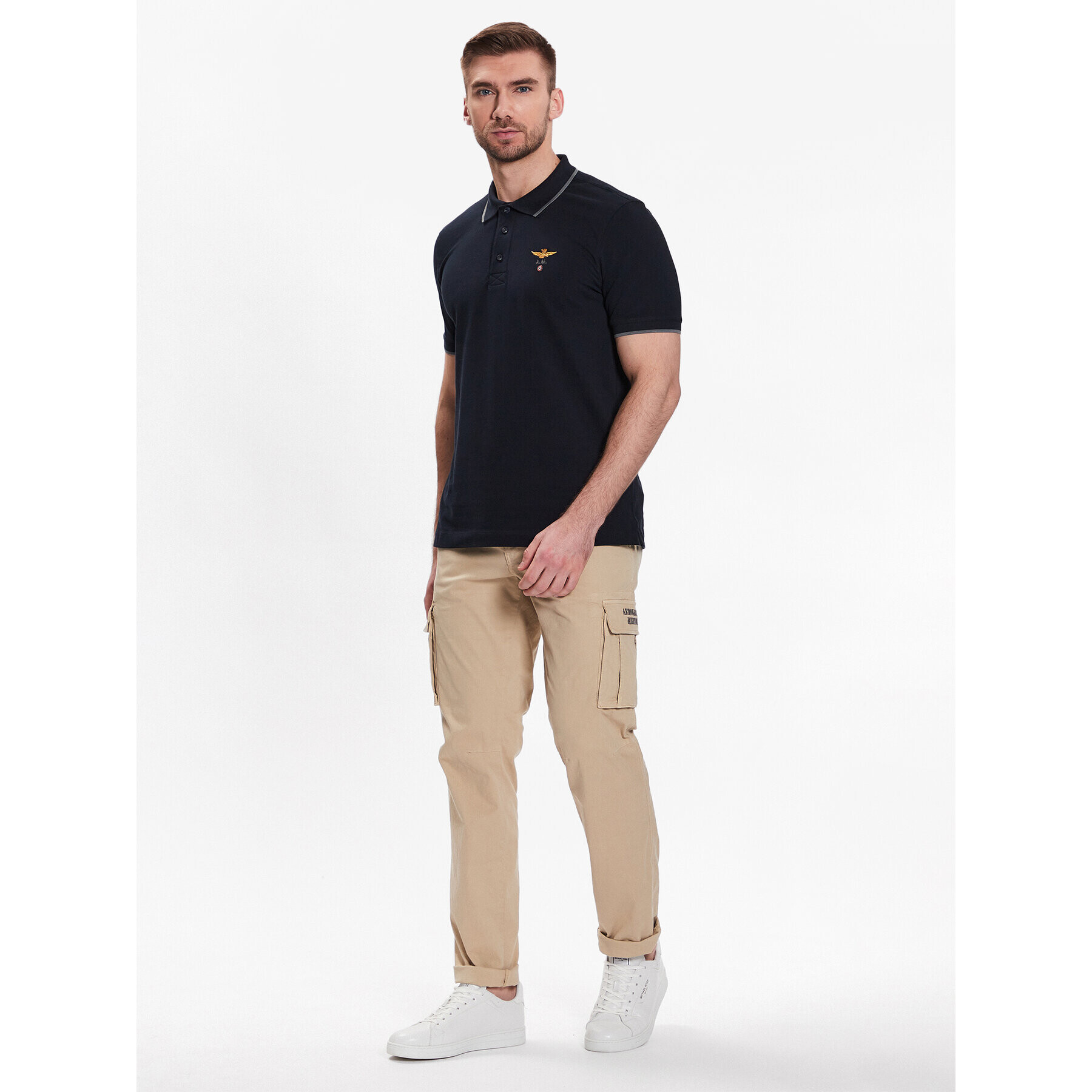 Aeronautica Militare Polokošile 231PO1308P82 Tmavomodrá Regular Fit - Pepit.cz